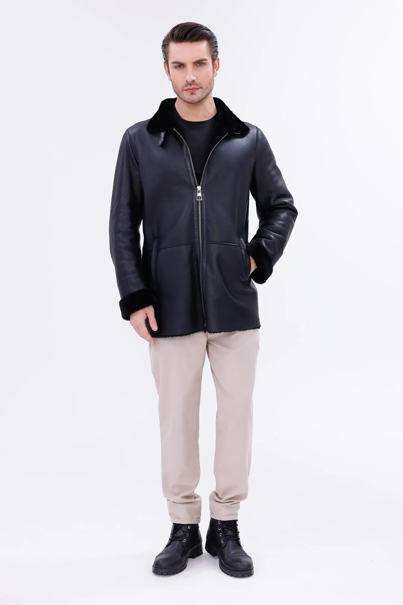 The Treviso Black Shearling Men Jacket - Image 7