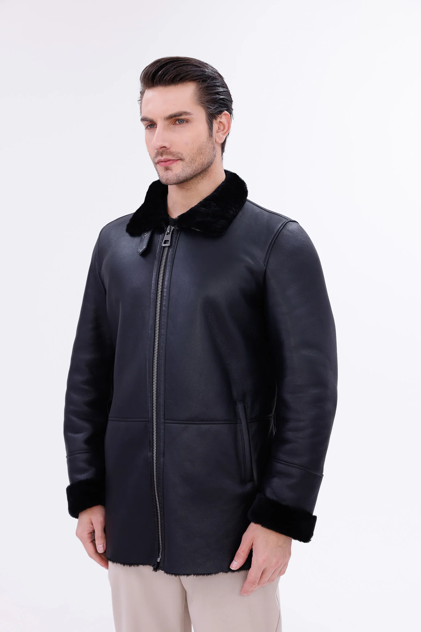 The Treviso Black Shearling Men Jacket - Image 9