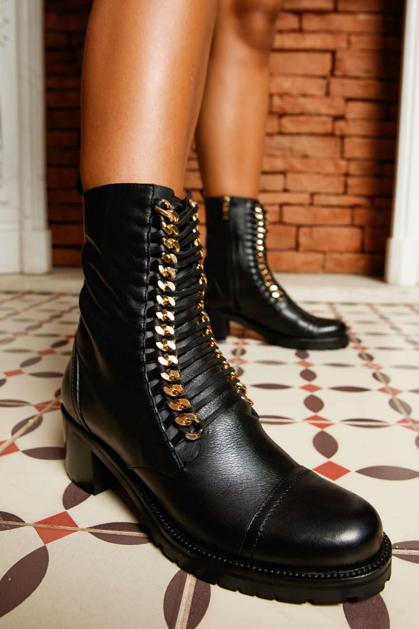 The Tuna Black Leather Mid Calf Women Boot - Image 14