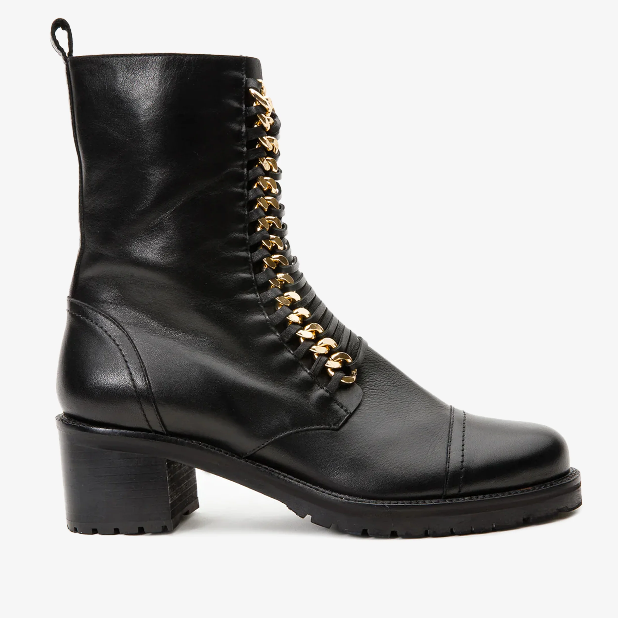 The Tuna Black Leather Mid Calf Women Boot - Image 2