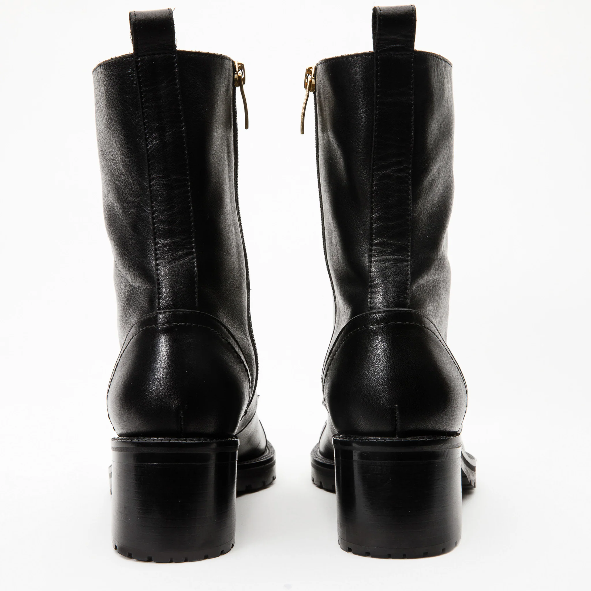 The Tuna Black Leather Mid Calf Women Boot - Image 5
