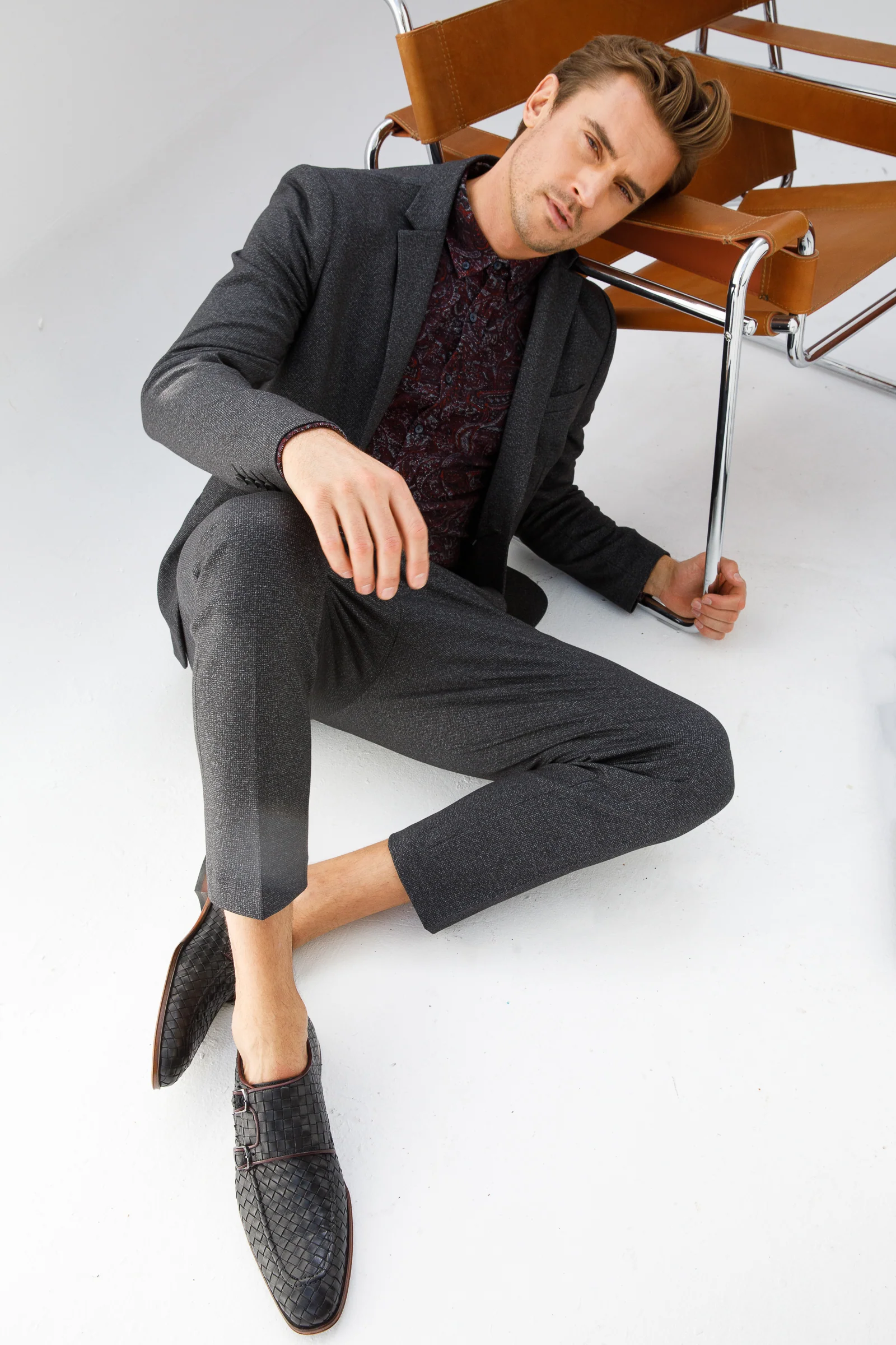 The Turan Black Woven Double Monk Strap Dress Men Shoe - Image 11