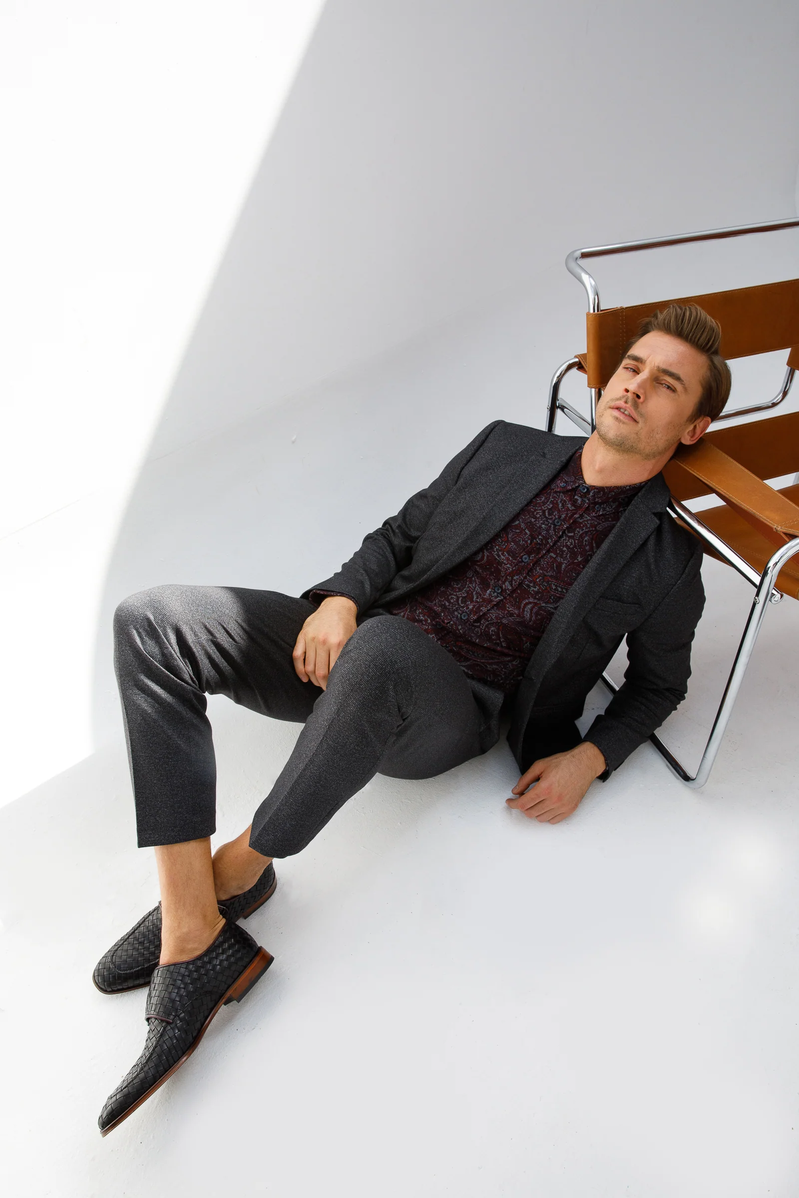 The Turan Black Woven Double Monk Strap Dress Men Shoe - Image 7