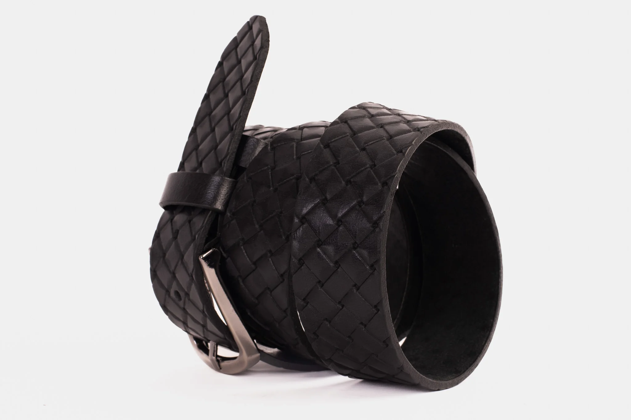 The Turan Black Woven Leather Belt - Image 3
