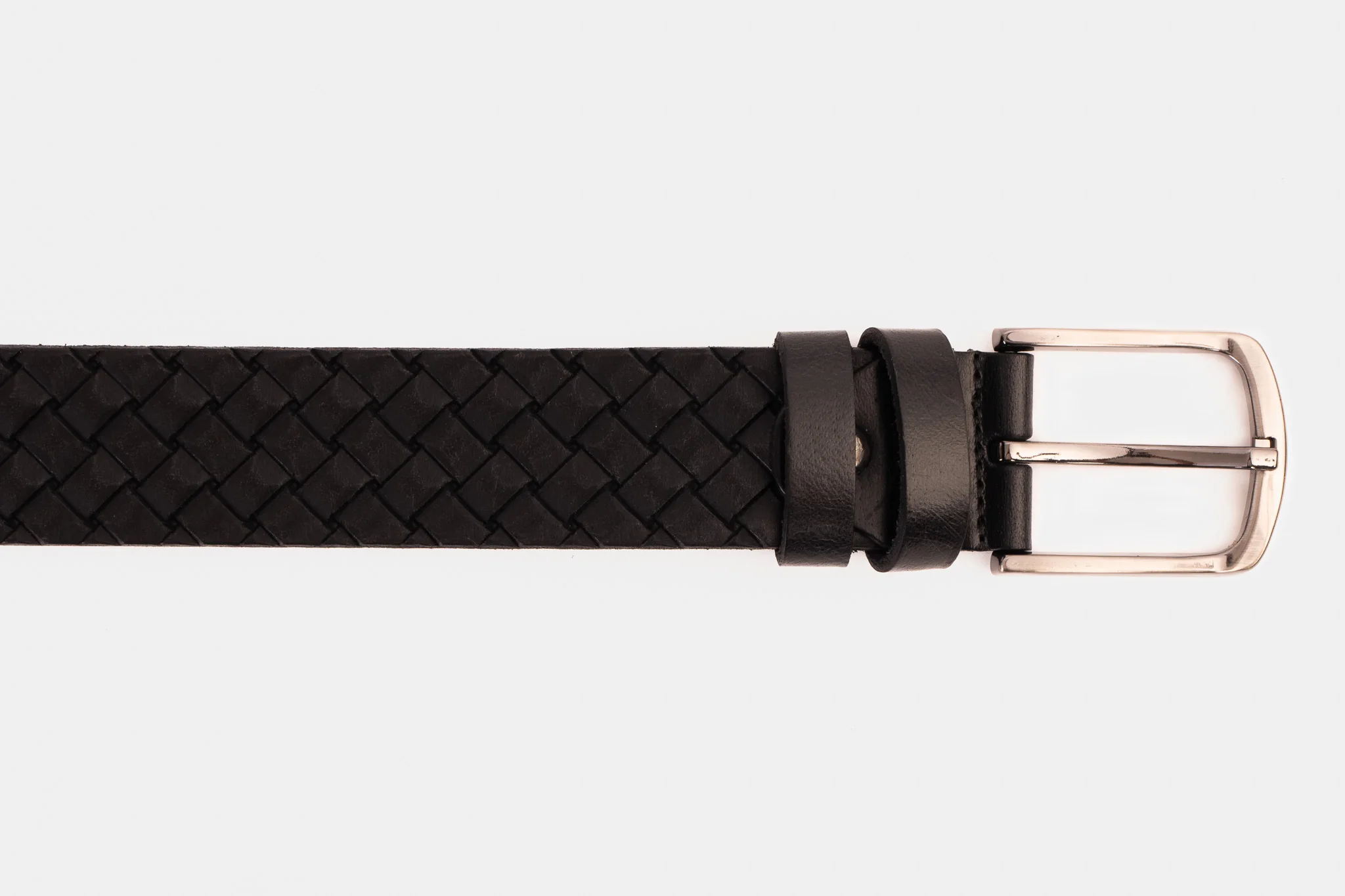 The Turan Black Woven Leather Belt - Image 4