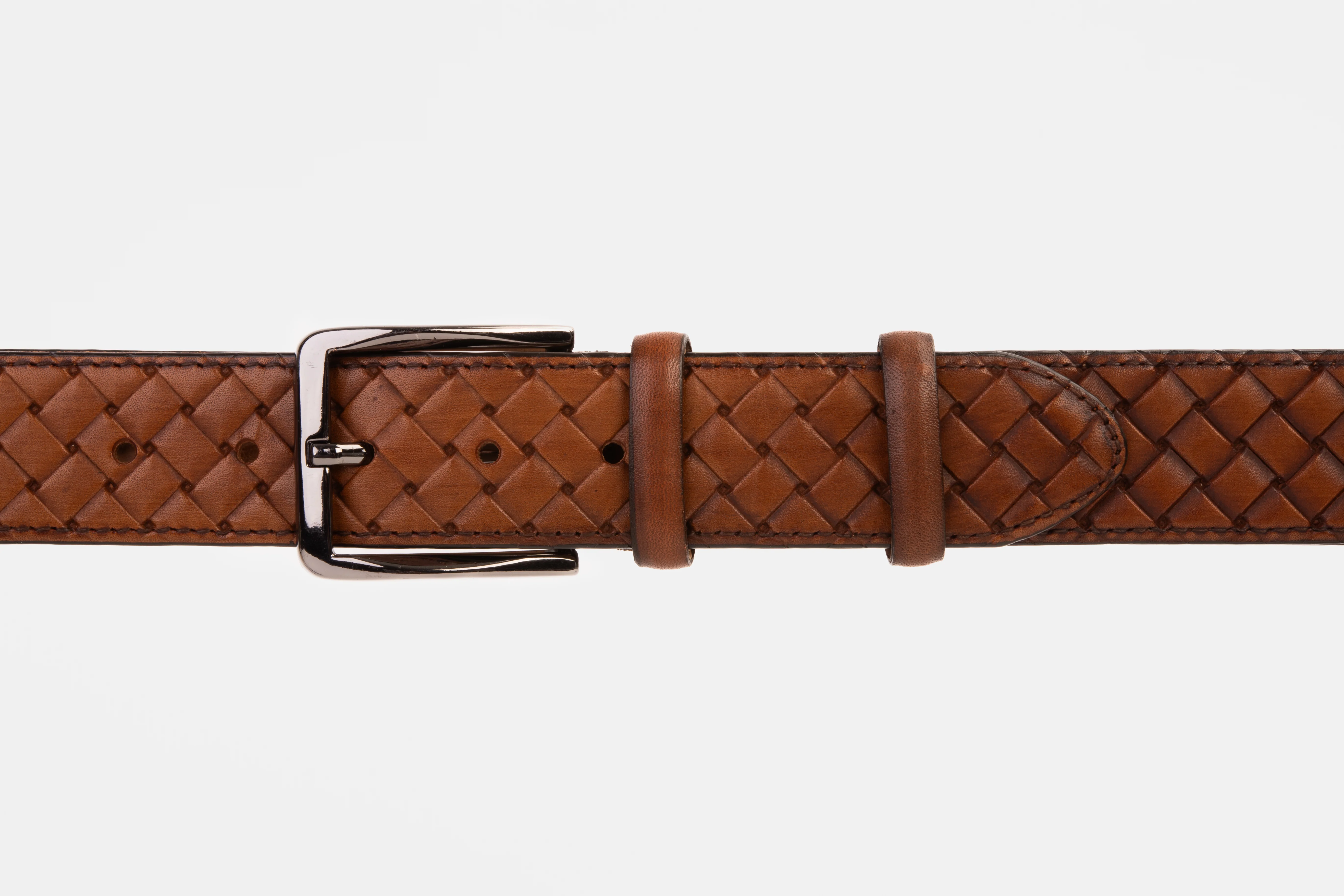 The Turan Brown Handwoven Leather Belt - Image 2