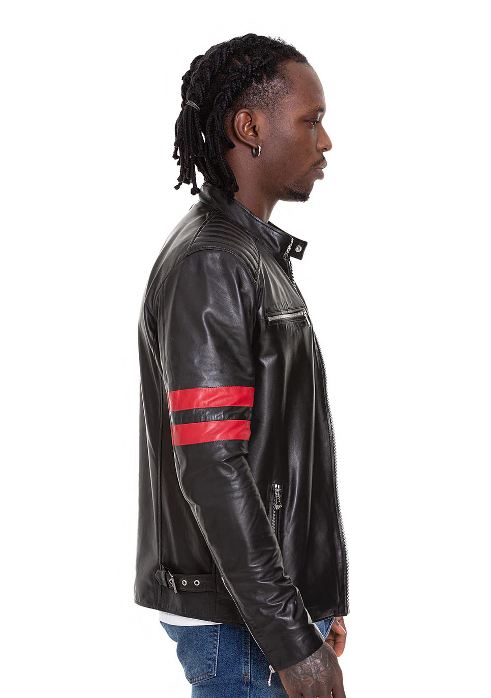 The Urban Black Leather Men Jacket - Image 2