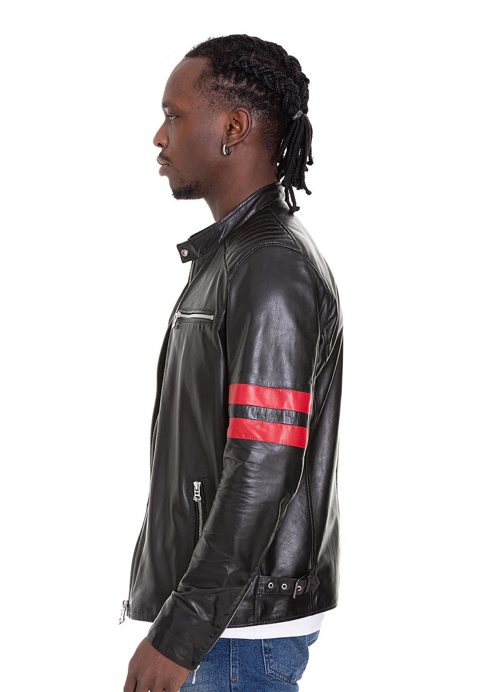 The Urban Black Leather Men Jacket - Image 4