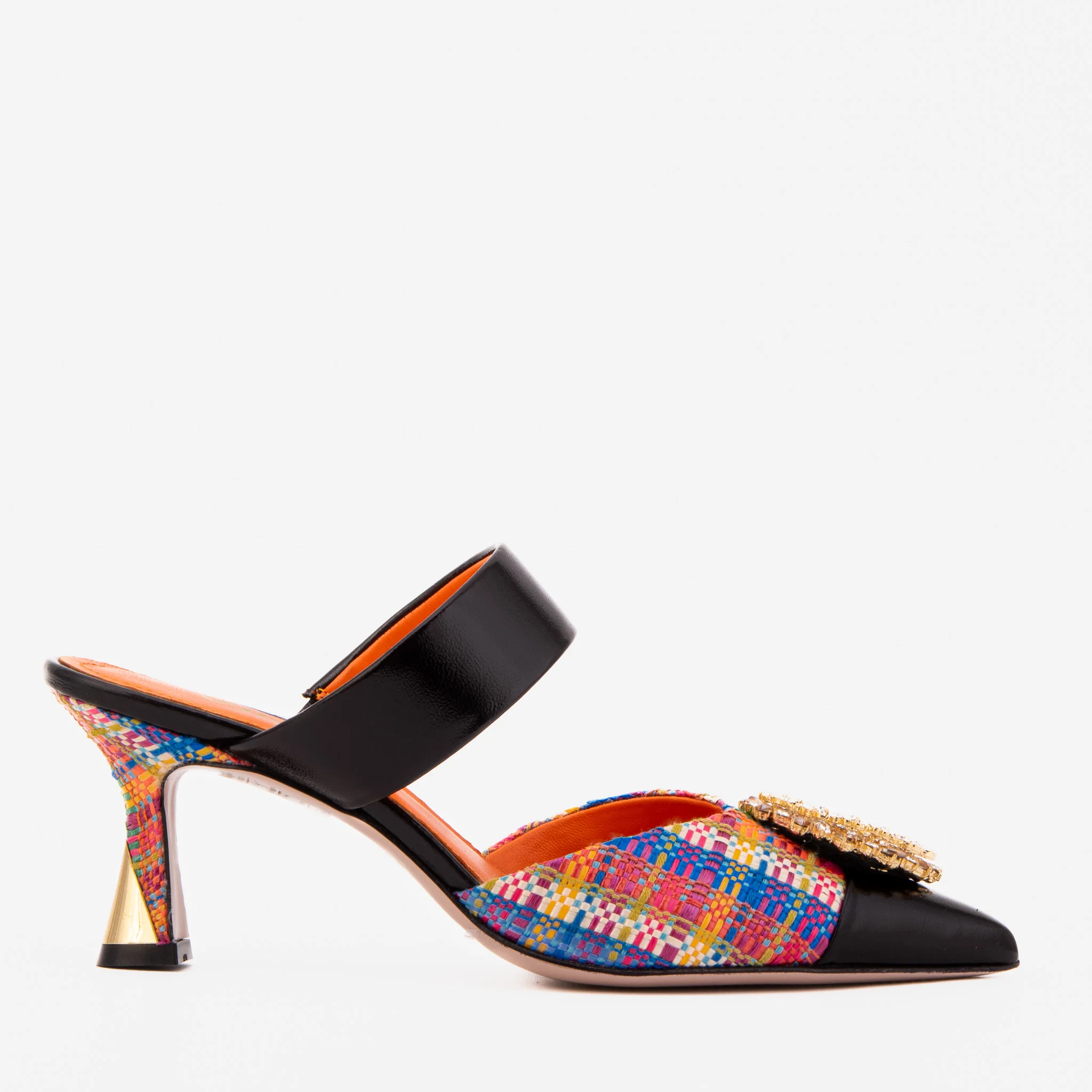 The Valencia Multicolor Leather Women Jewel Heel Mule Sandal - Image 2