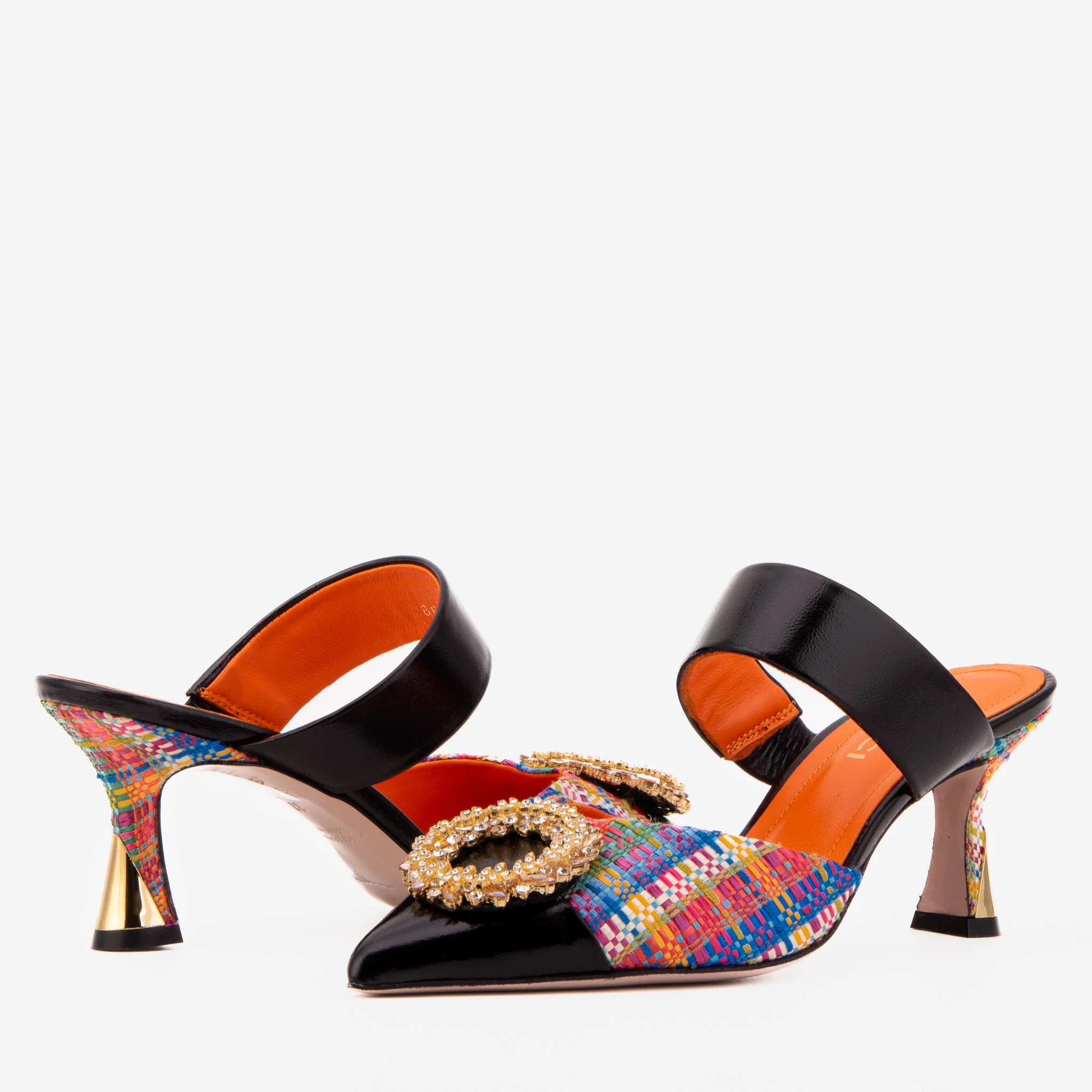 The Valencia Multicolor Leather Women Jewel Heel Mule Sandal - Image 6