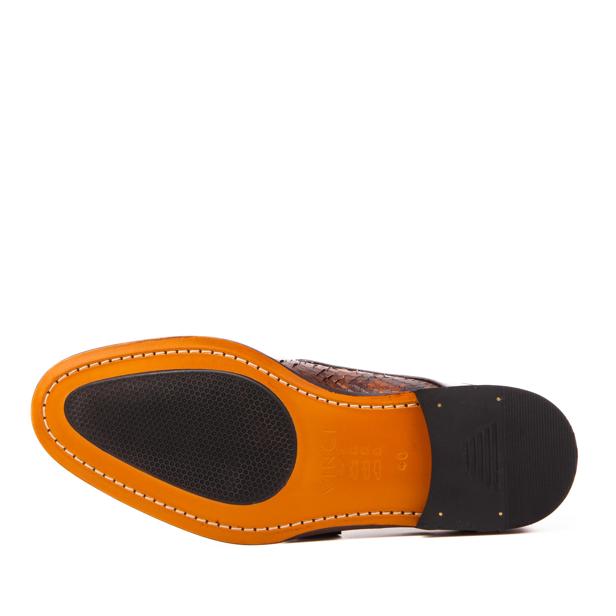 The Valmont Tan Python Leather Derby Men Shoe - Image 5