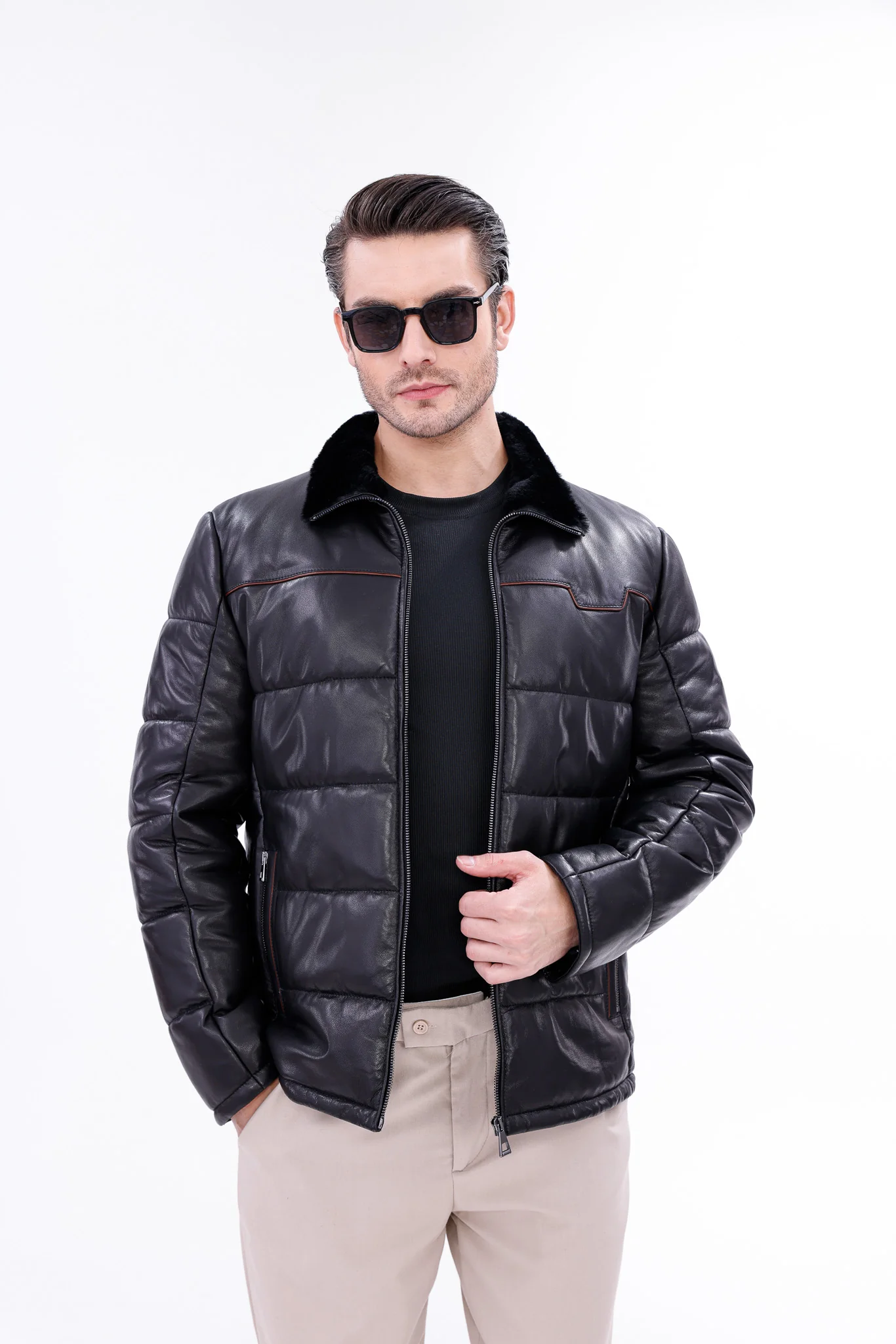 The Valtina Black Shearling Men Jacket - Image 5