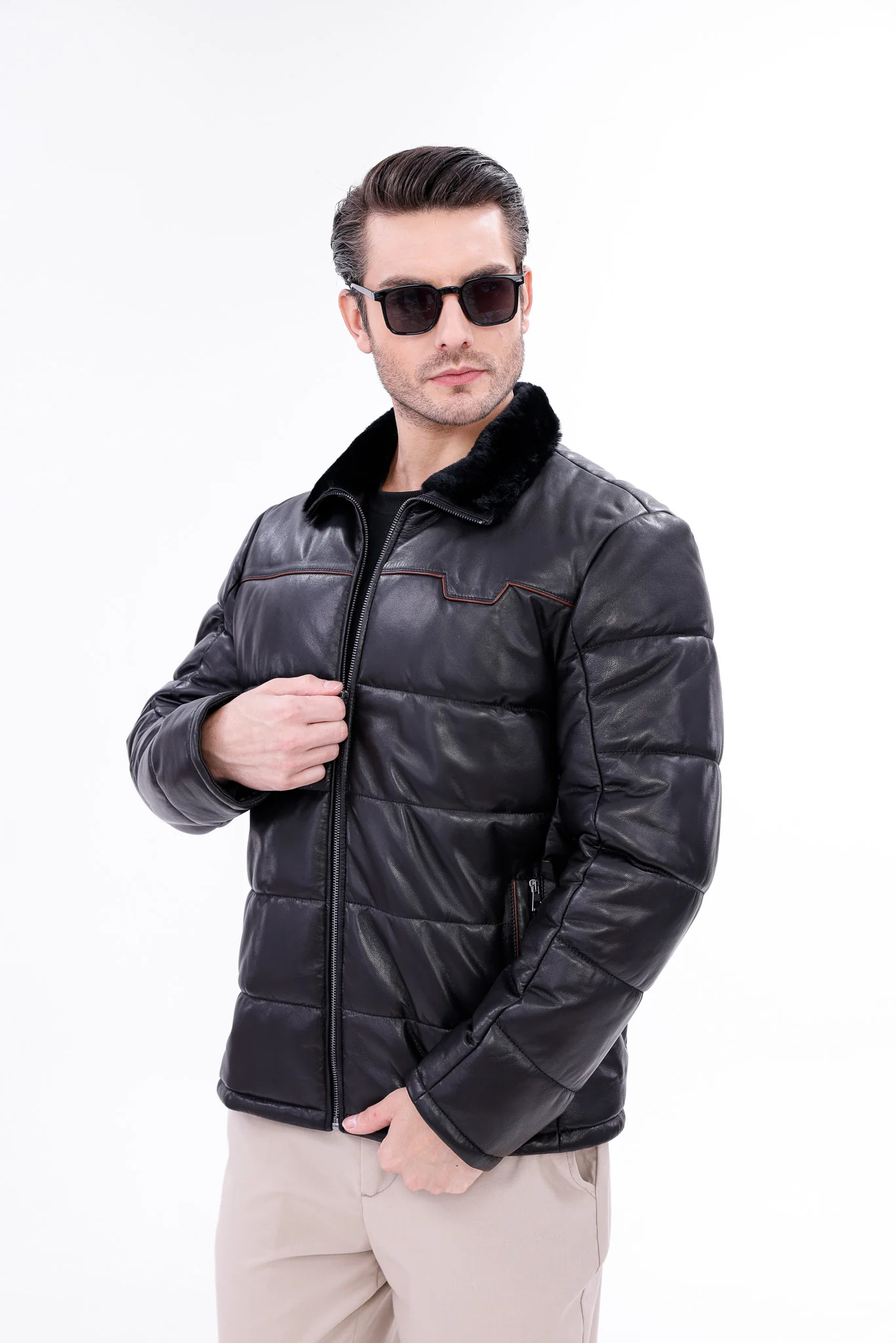 The Valtina Black Shearling Men Jacket - Image 7