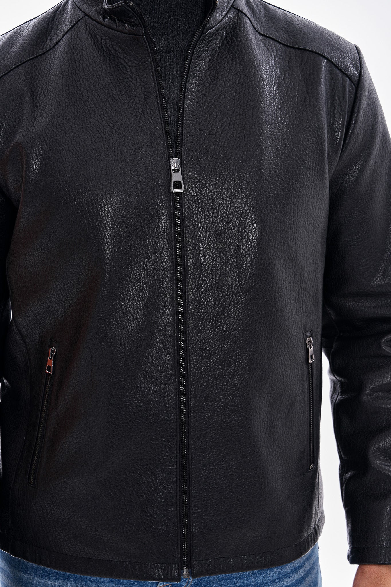 The Varden Black Leather Men Jacket - Image 4