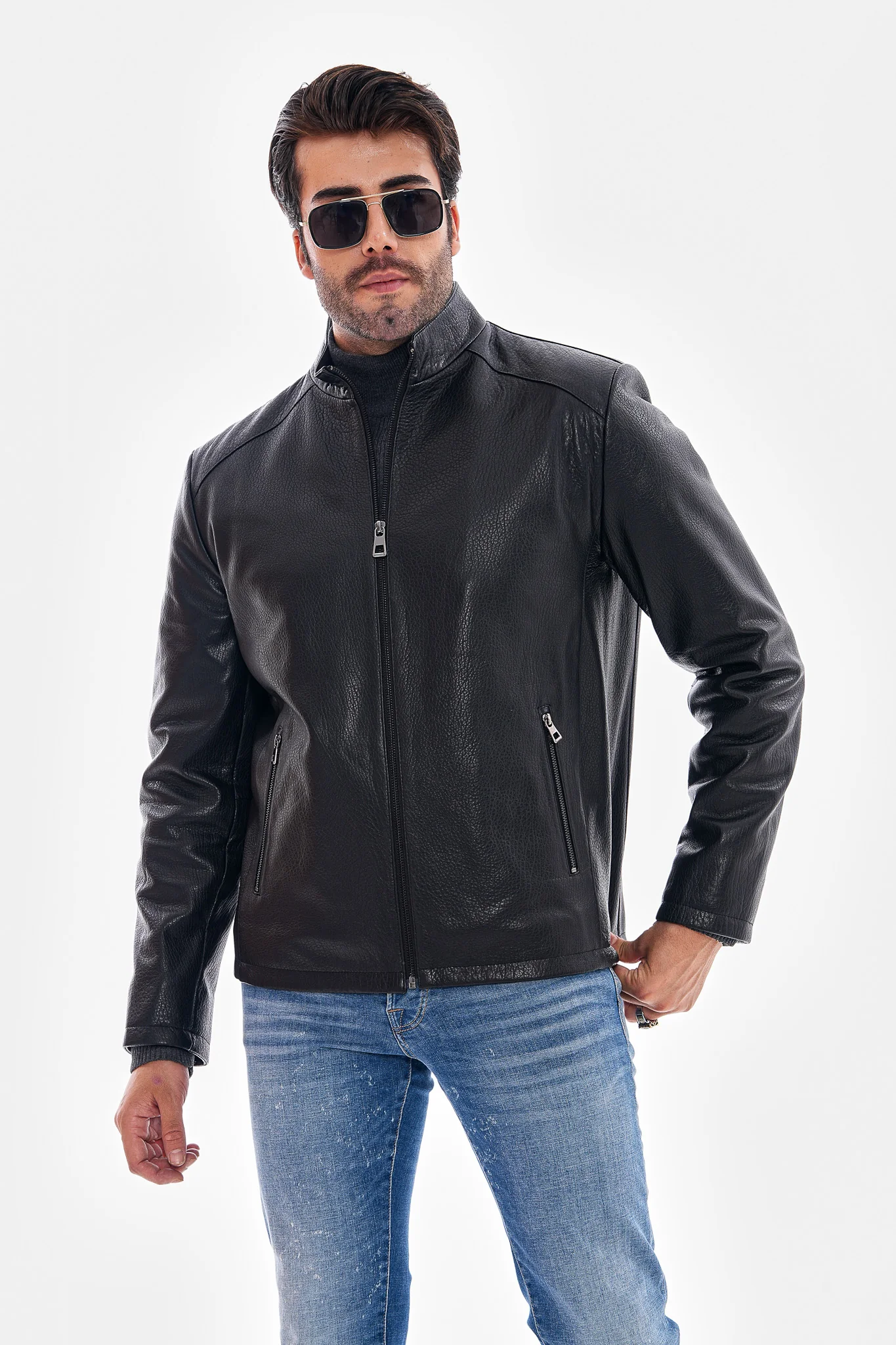 The Varden Black Leather Men Jacket - Image 5