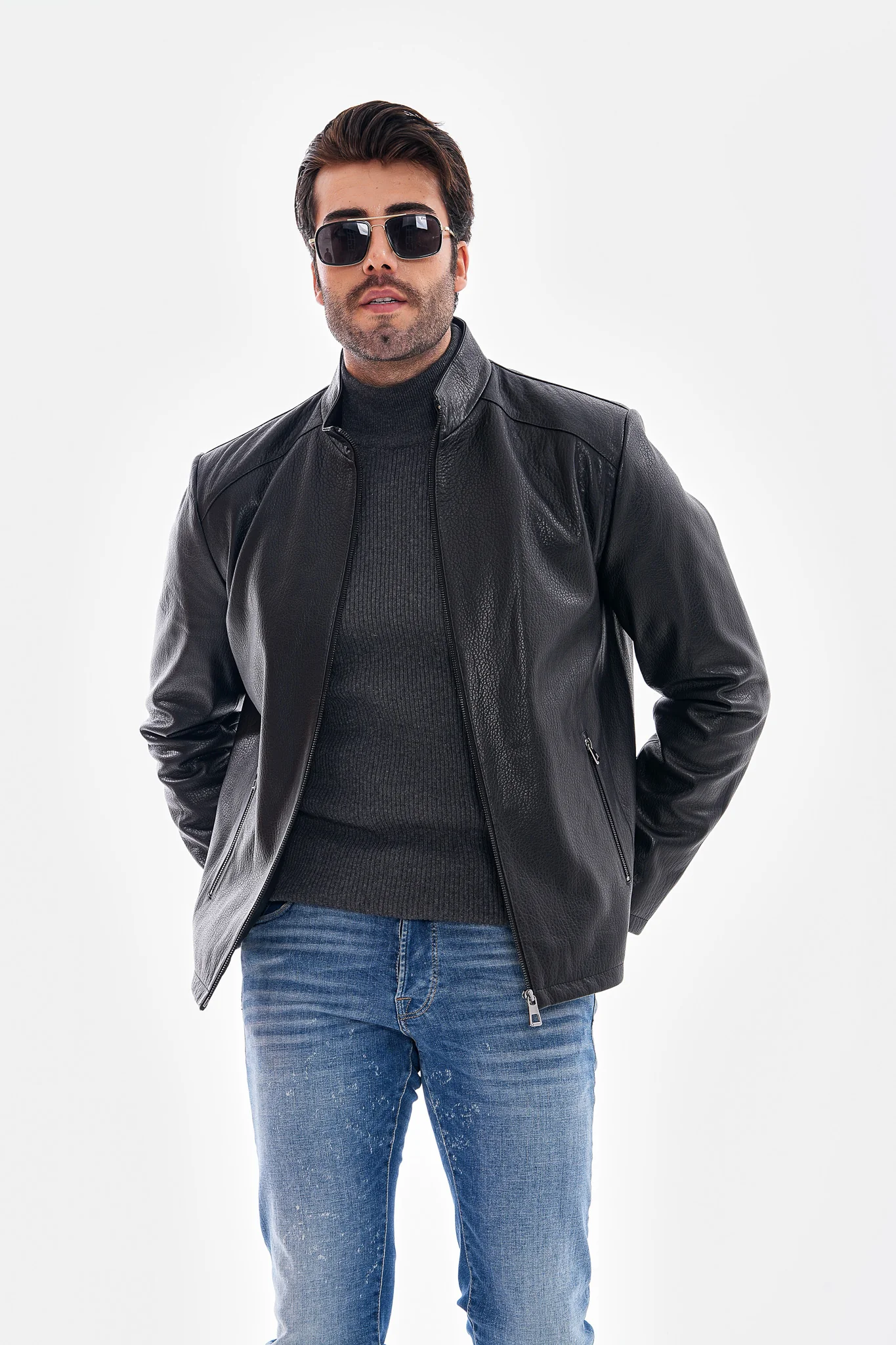 The Varden Black Leather Men Jacket - Image 6