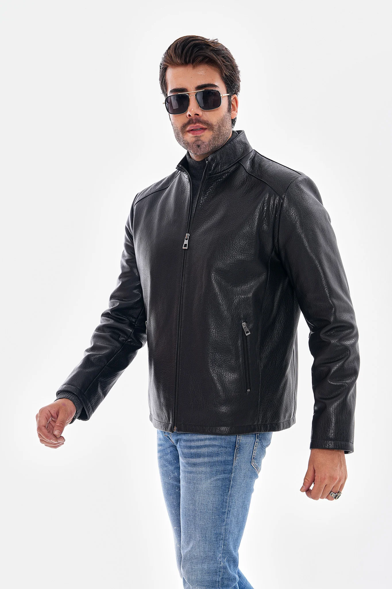 The Varden Black Leather Men Jacket - Image 7