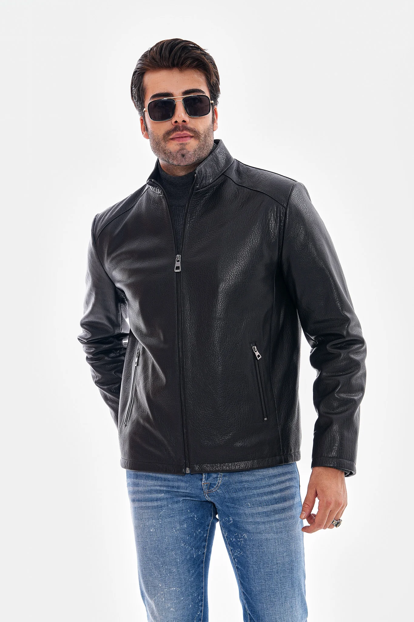 The Varden Black Leather Men Jacket - Image 8