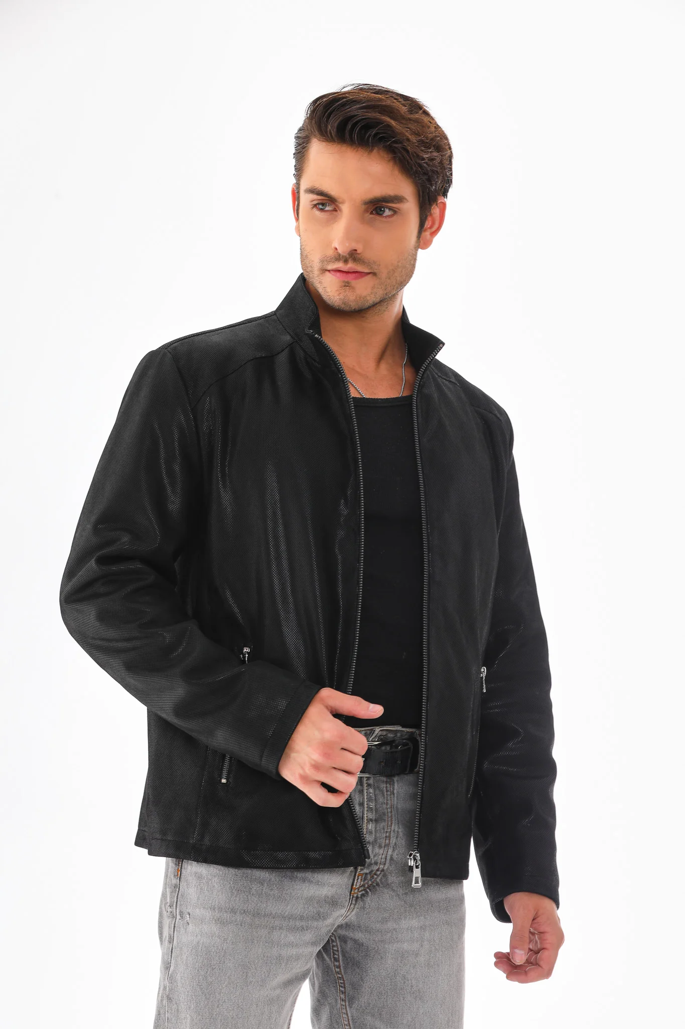 The Varden Black Leather Men Jacket - Image 7