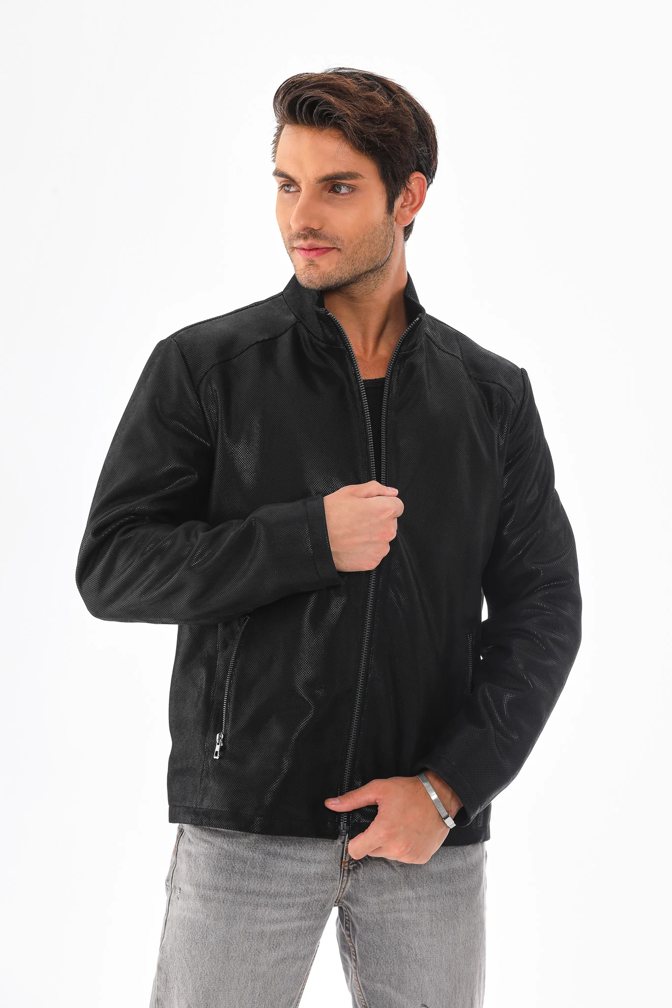 The Varden Black Leather Men Jacket - Image 8