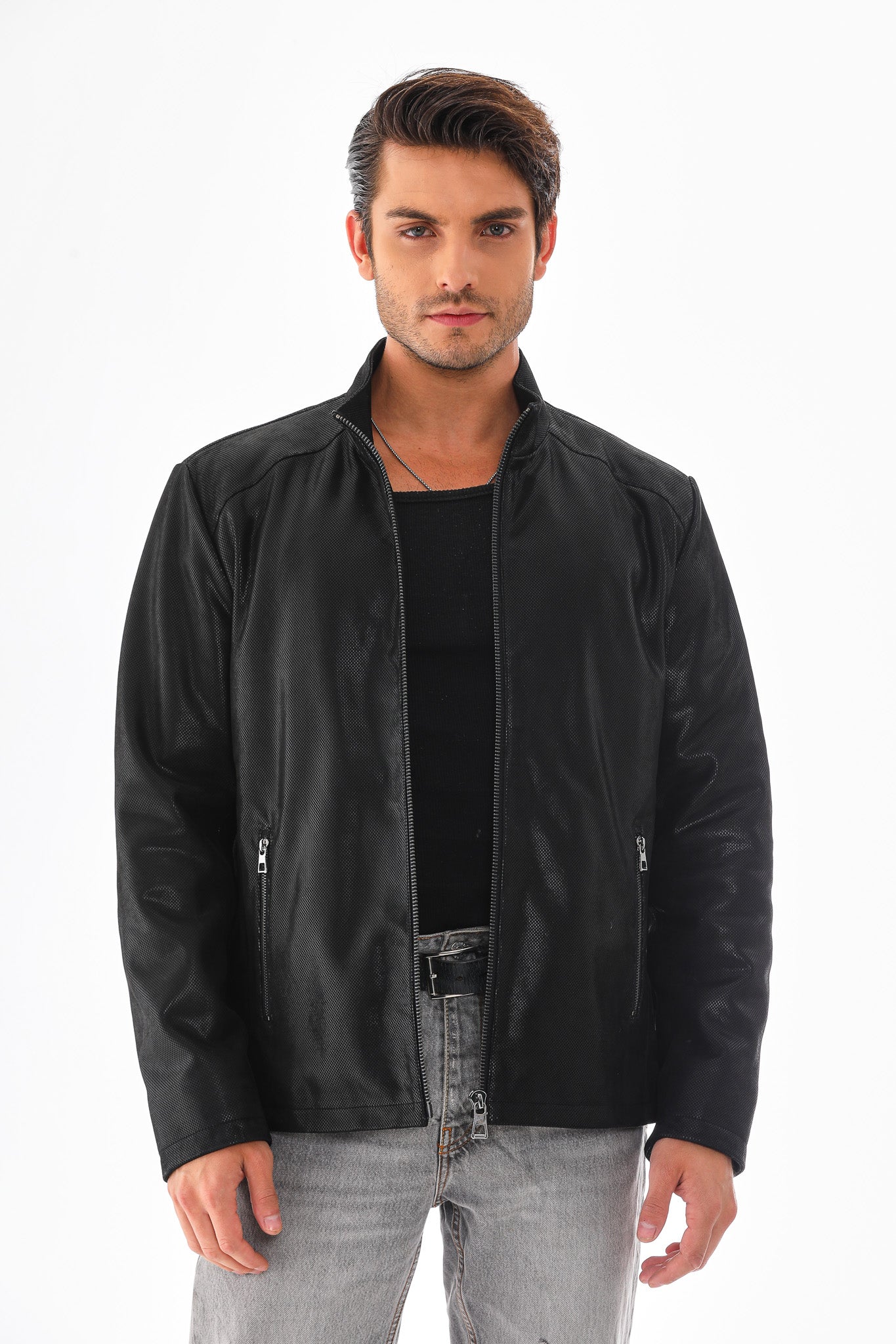 The Varden Black Leather Men Jacket - Image 9