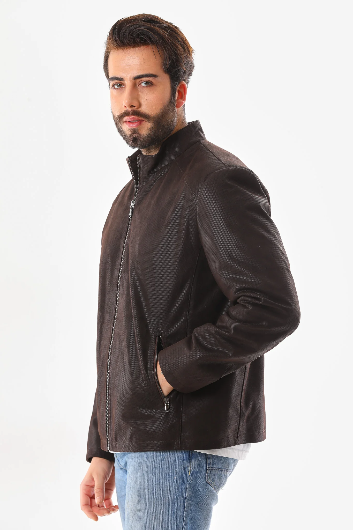 The Varden Brown Leather Men Jacket - Image 2