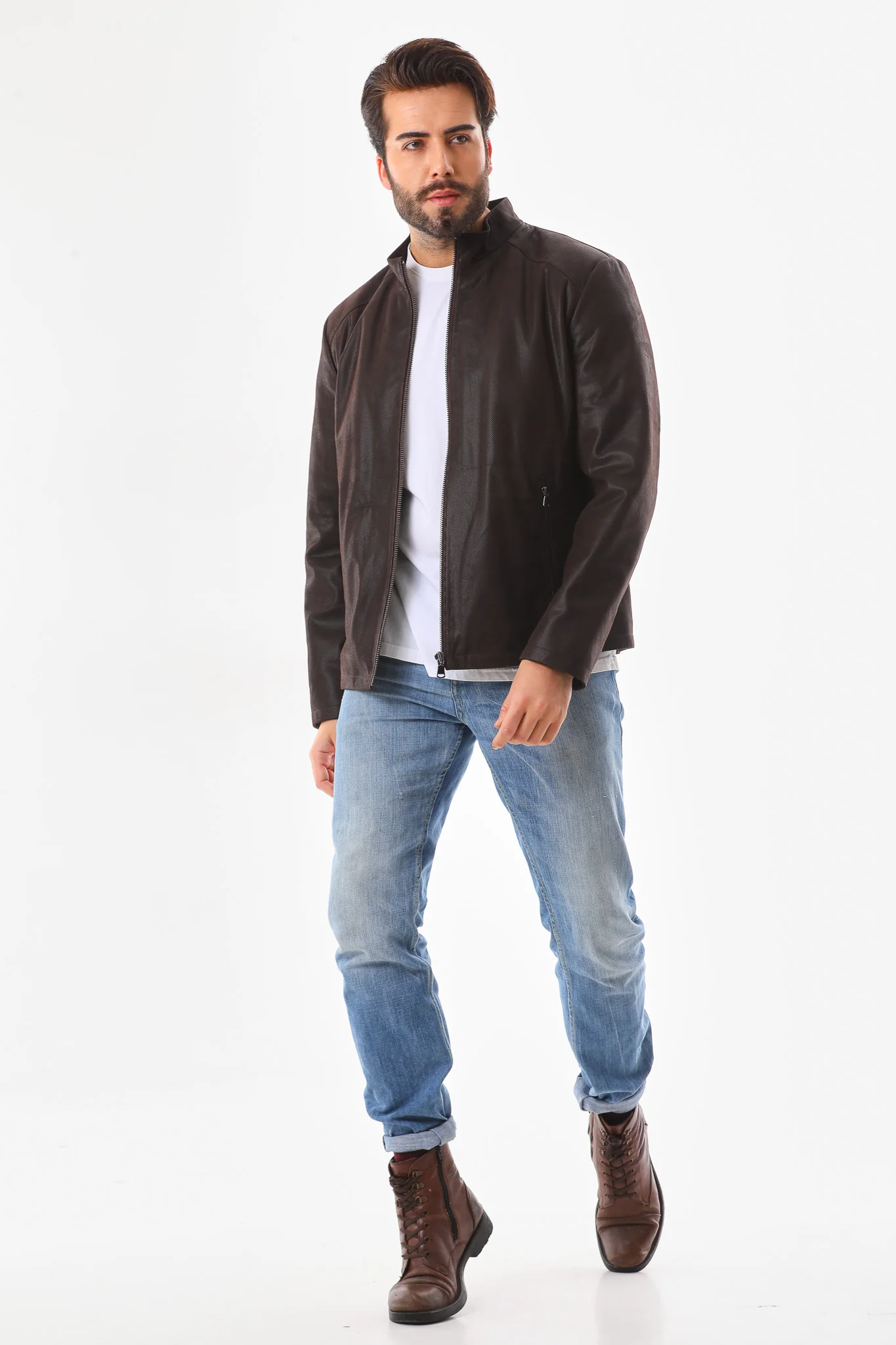 The Varden Brown Leather Men Jacket - Image 6