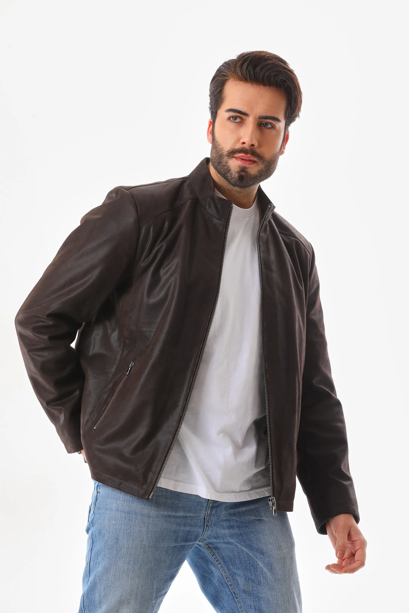 The Varden Brown Leather Men Jacket - Image 7