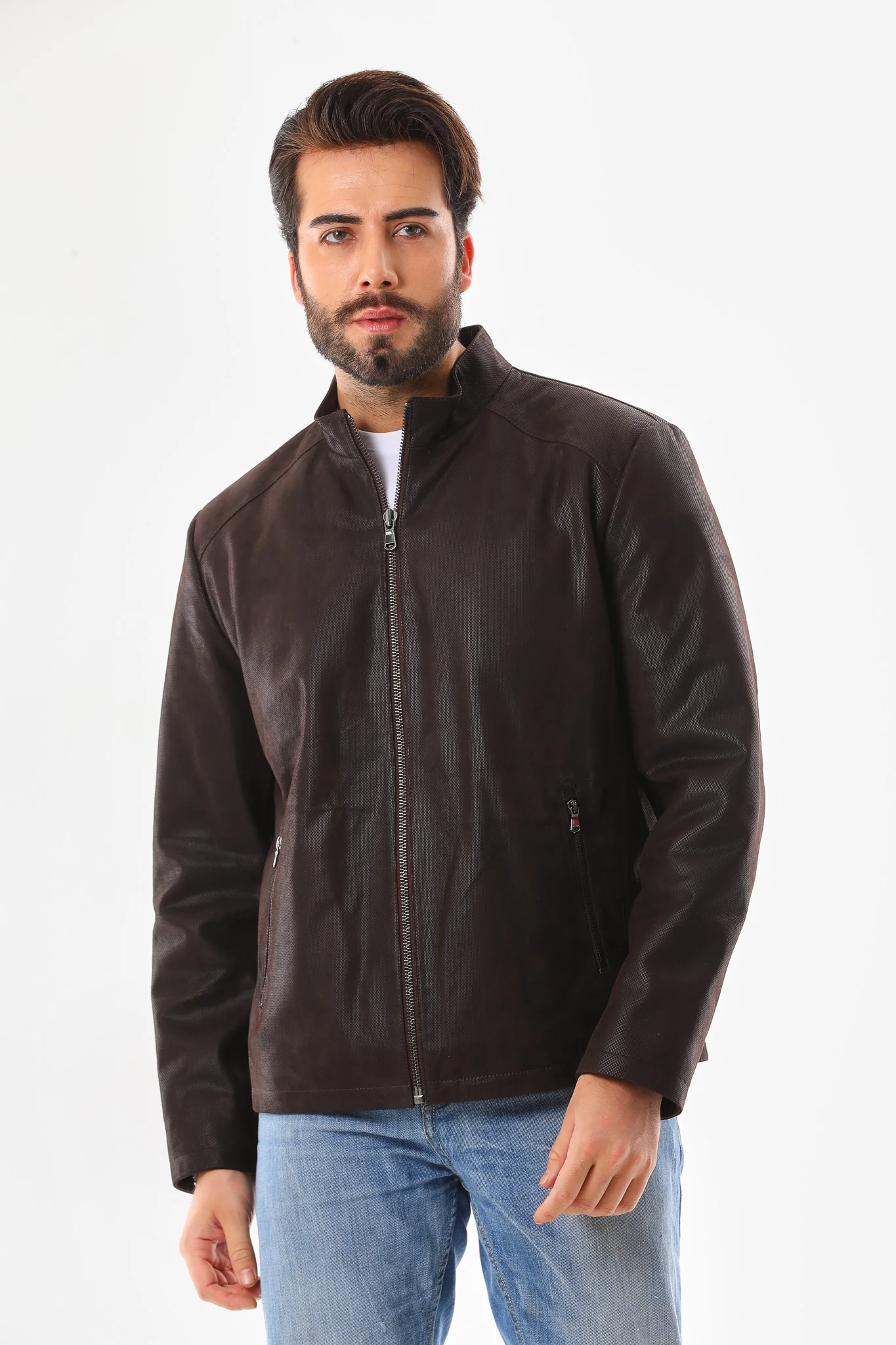 The Varden Brown Leather Men Jacket - Image 8