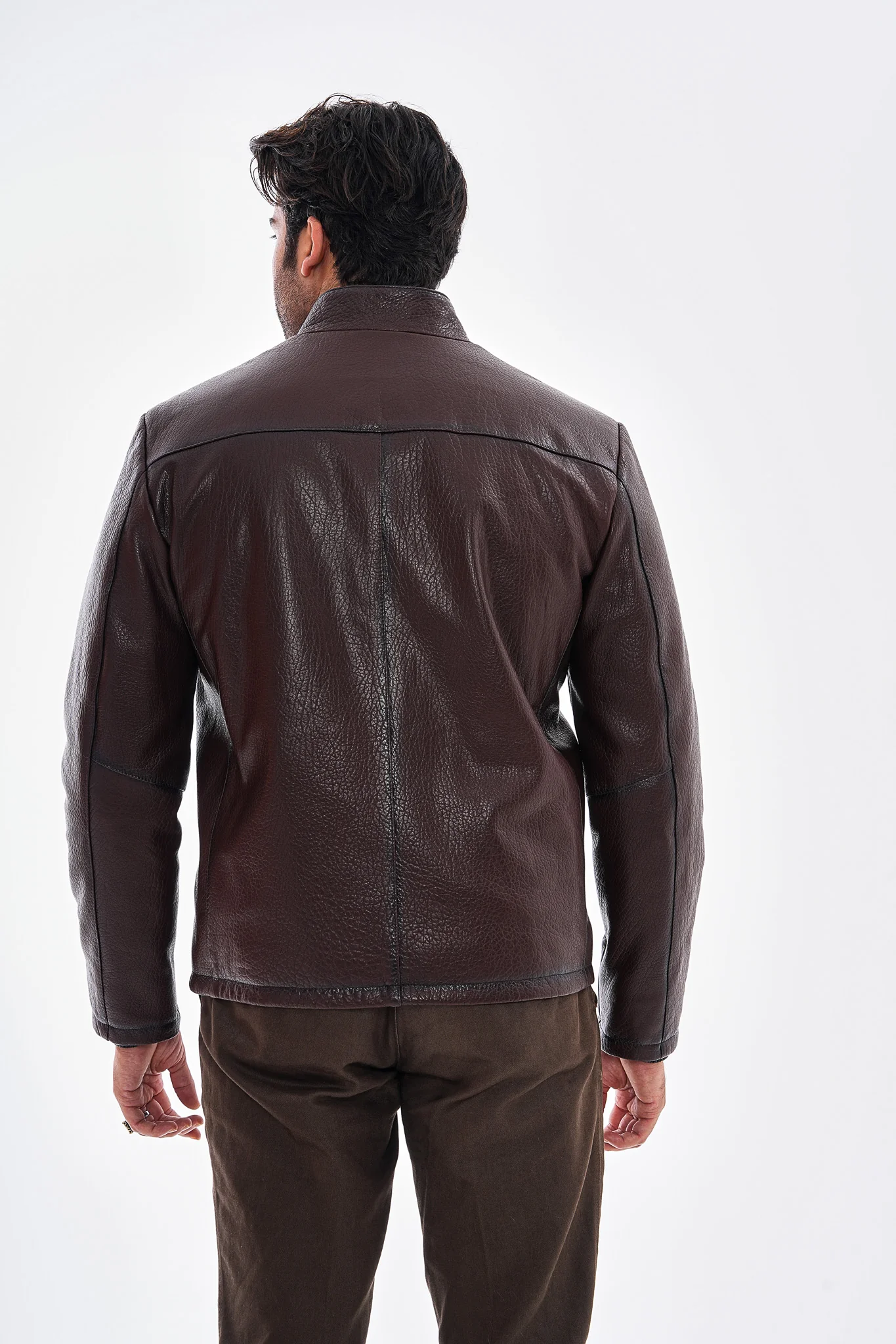 The Varden Chocolate Brown Leather Men Jacket - Image 4