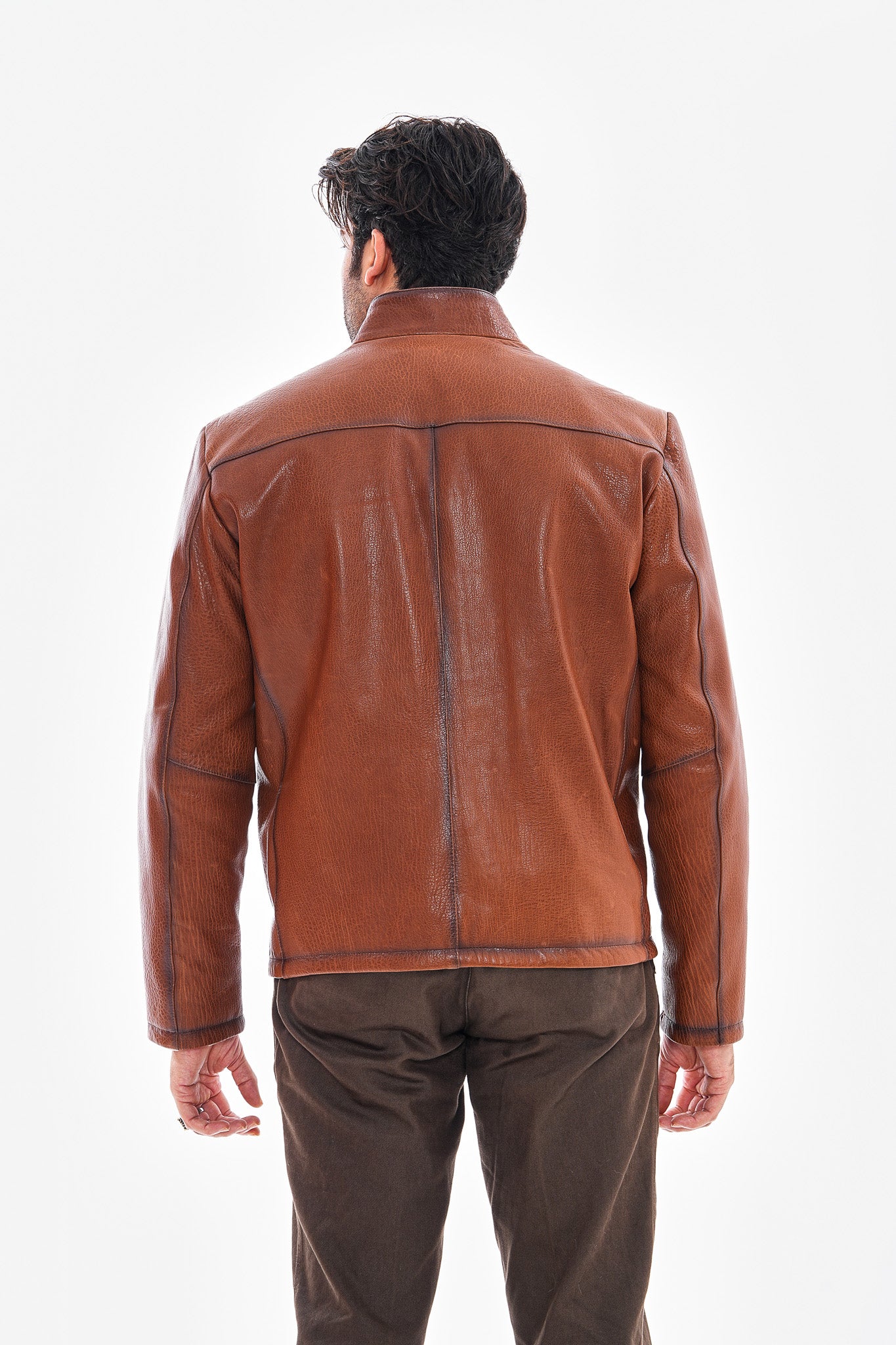 The Varden Tan Leather Men Jacket - Image 5