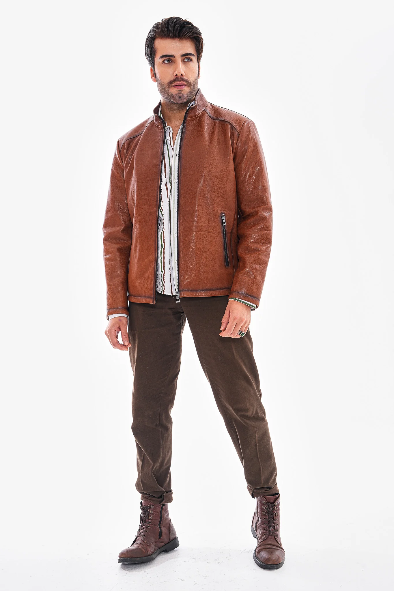 The Varden Tan Leather Men Jacket - Image 8