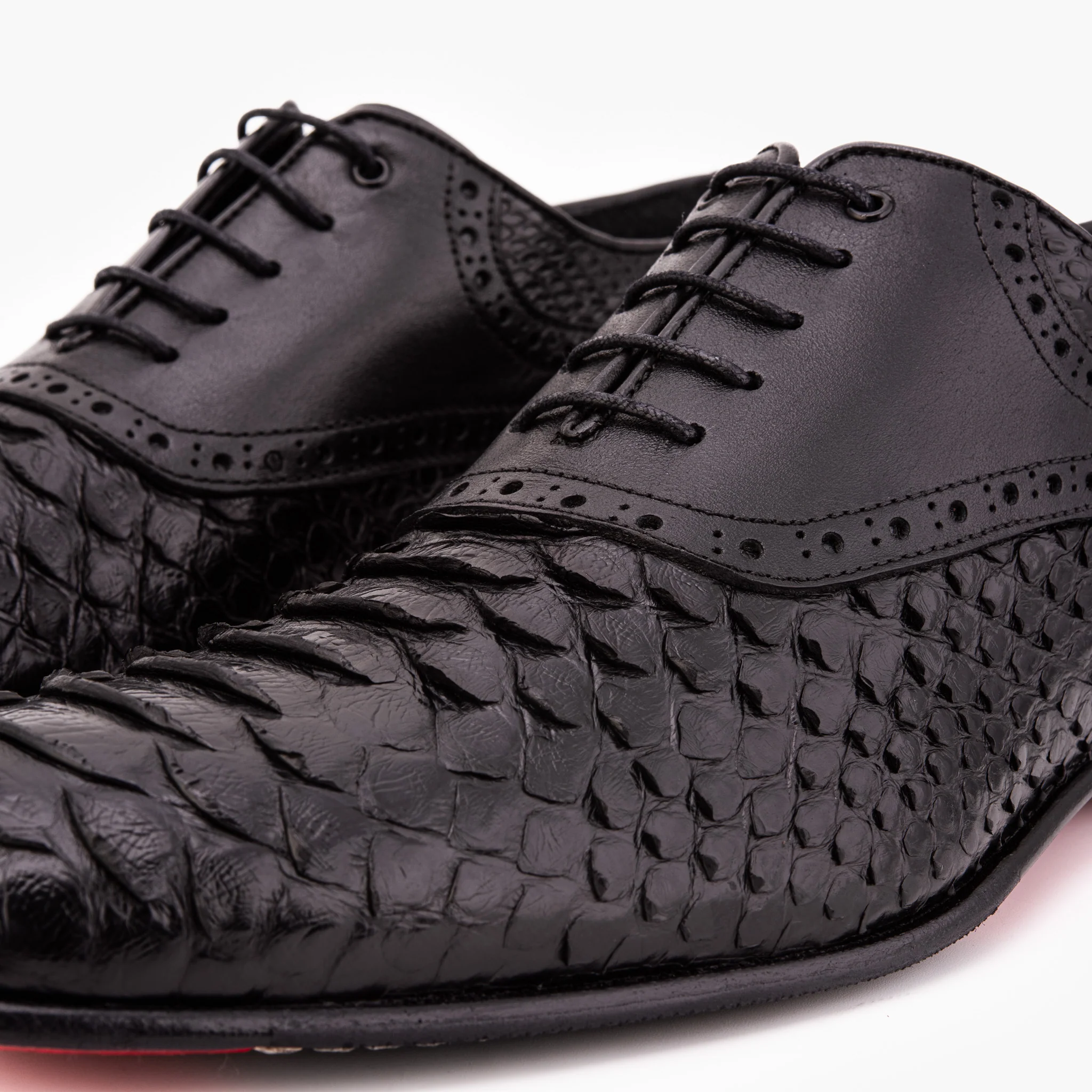 The Varenne Black Pythn Leather Oxford Men Shoe - Image 3
