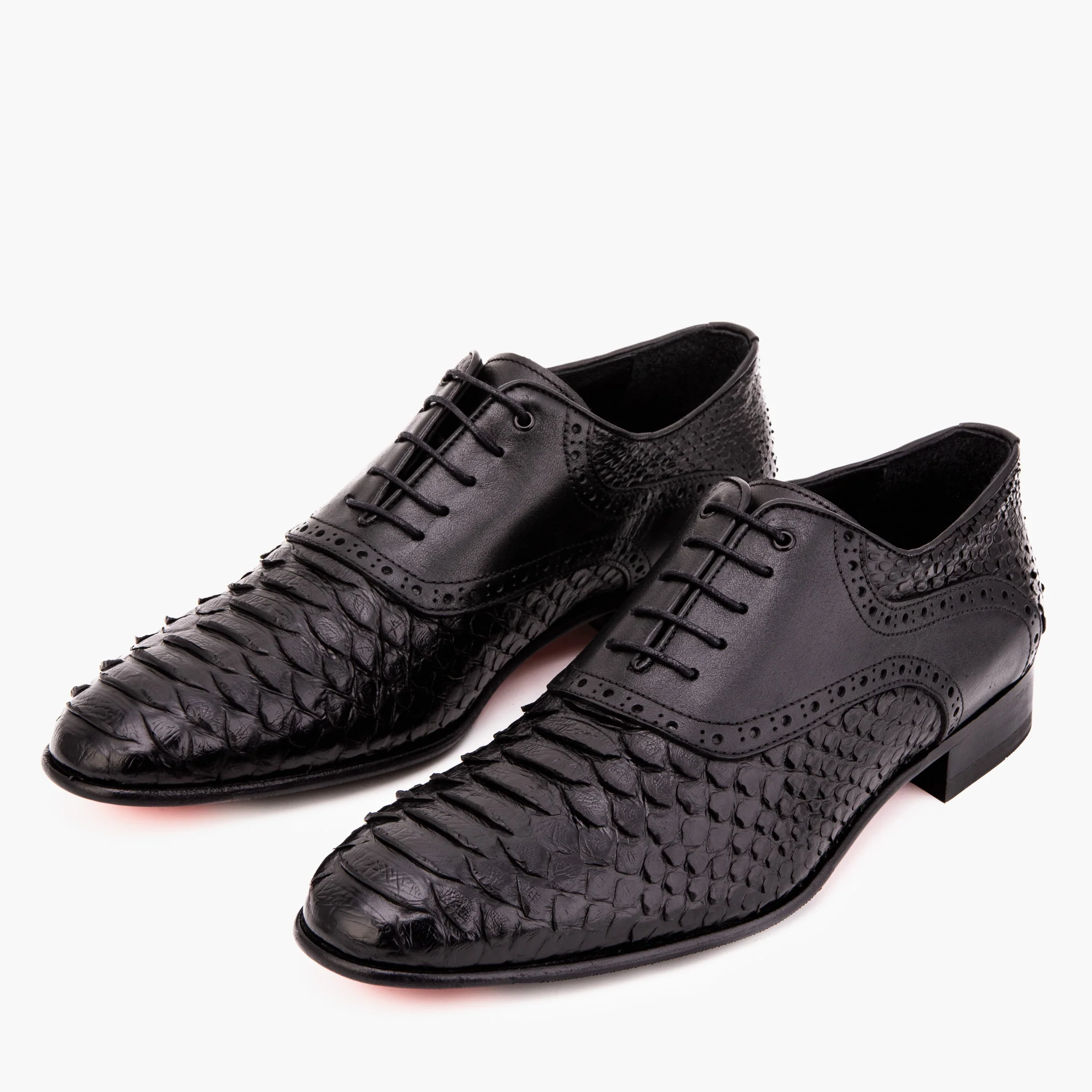 The Varenne Black Pythn Leather Oxford Men Shoe - Image 4