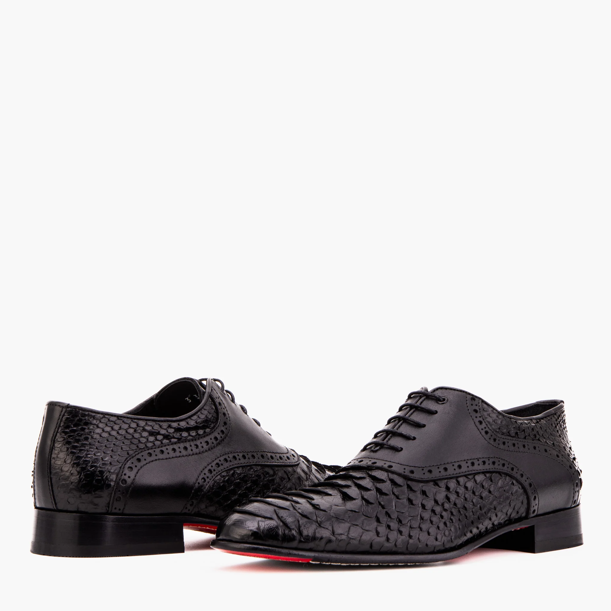 The Varenne Black Pythn Leather Oxford Men Shoe - Image 5