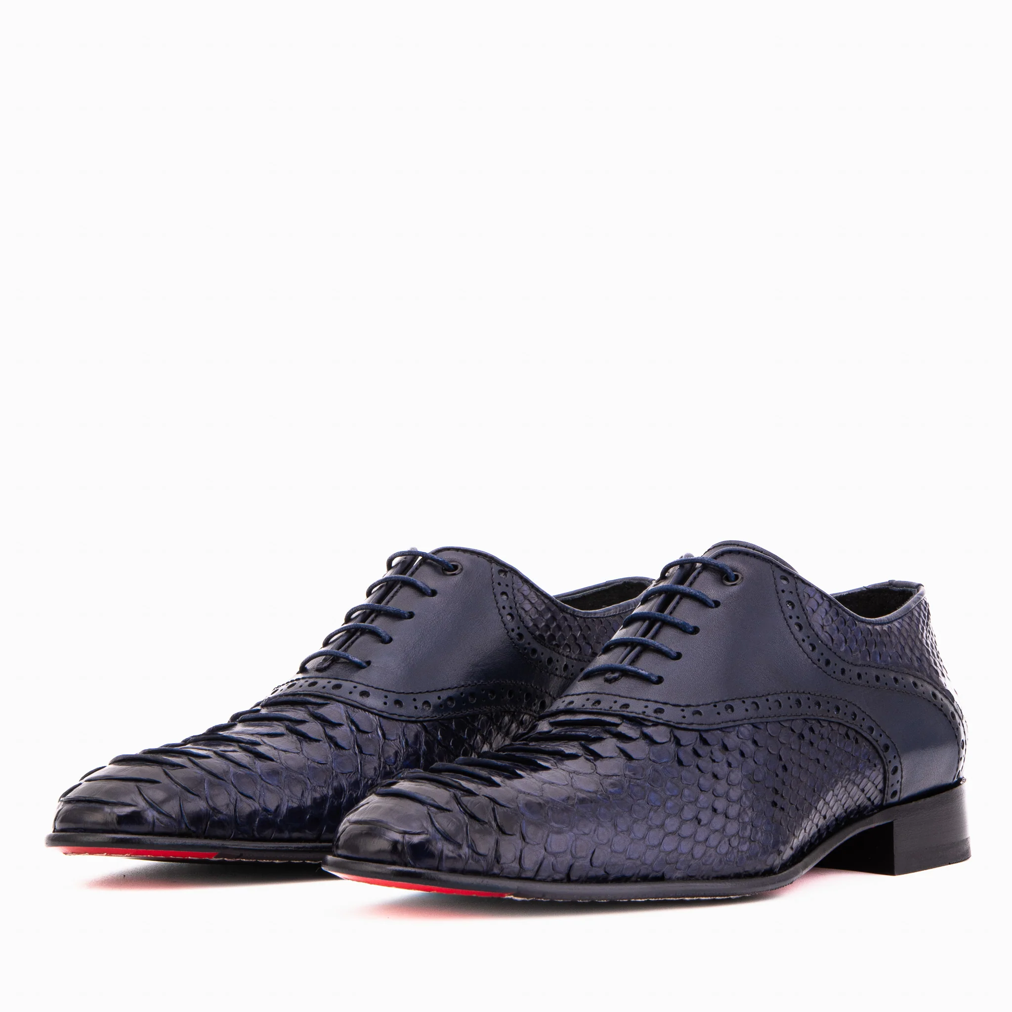 The Varenne Navy Pythn Leather Oxford Men Shoe - Image 2