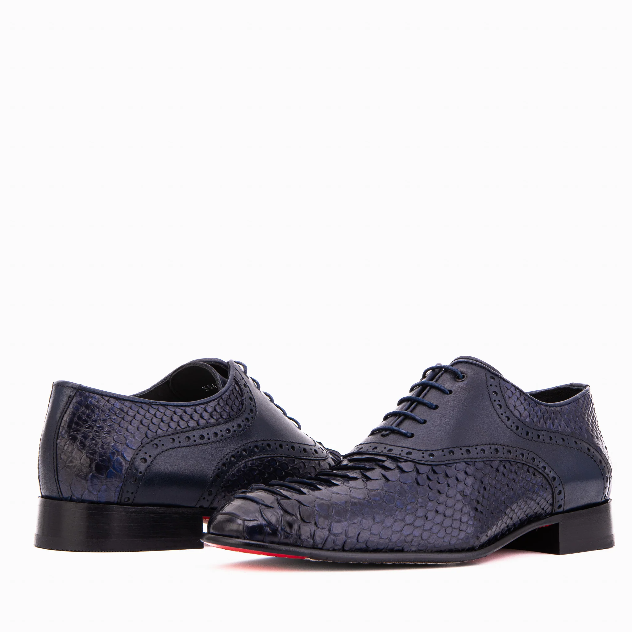 The Varenne Navy Pythn Leather Oxford Men Shoe - Image 5