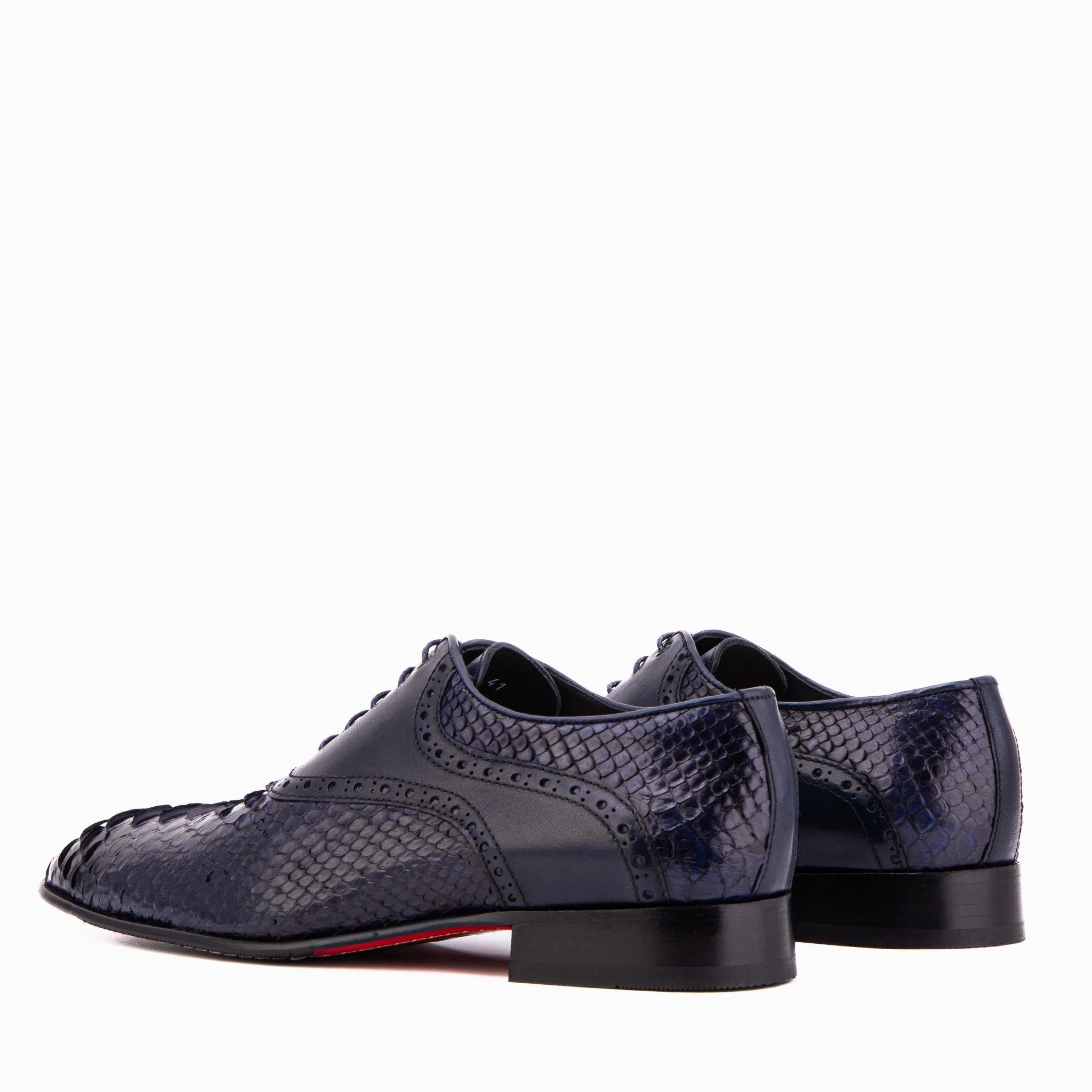 The Varenne Navy Pythn Leather Oxford Men Shoe - Image 6