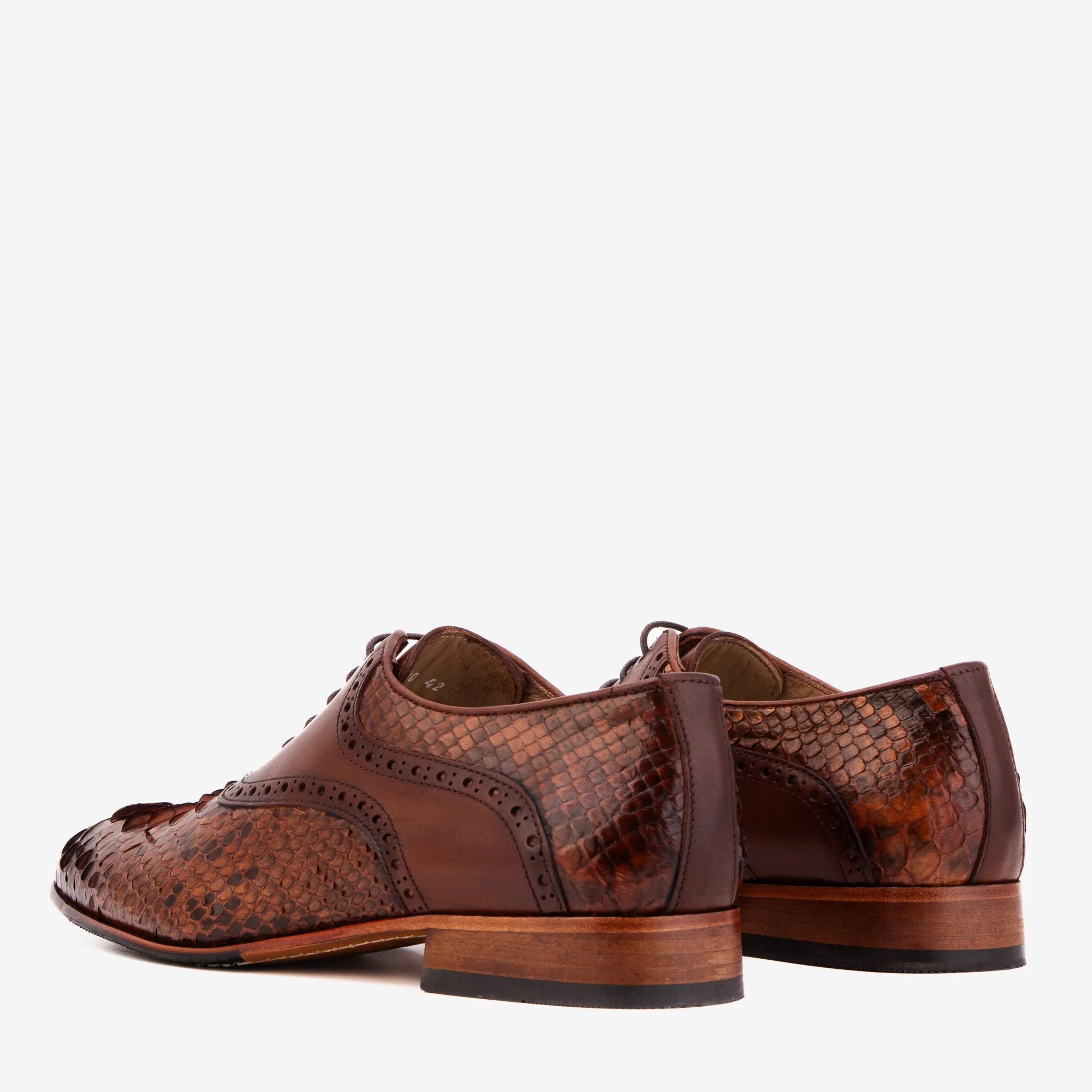 The Varenne Tan Pythn Leather Oxford Men Shoe - Image 6
