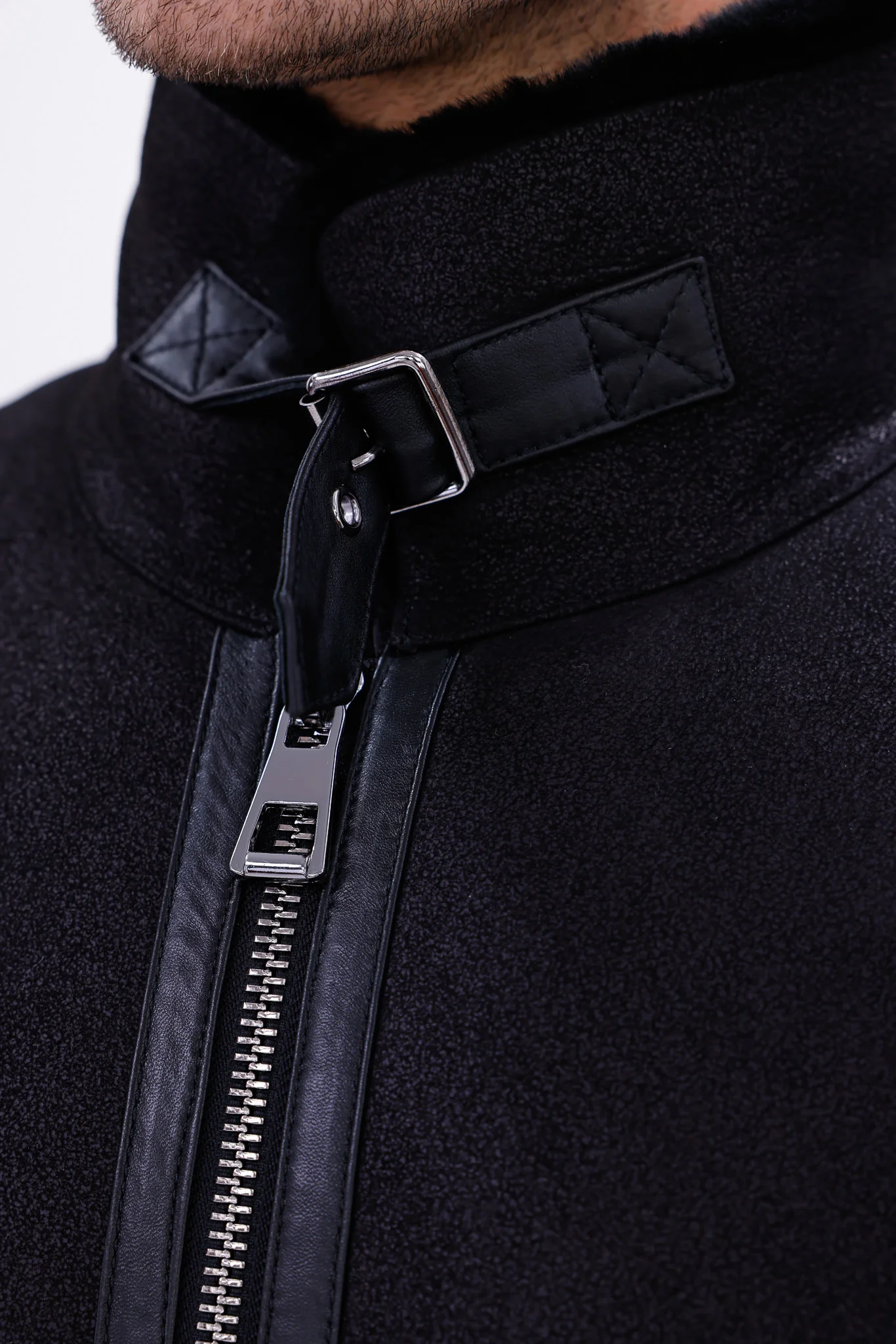 The Varese Black Shearling Men Jacket - Image 5
