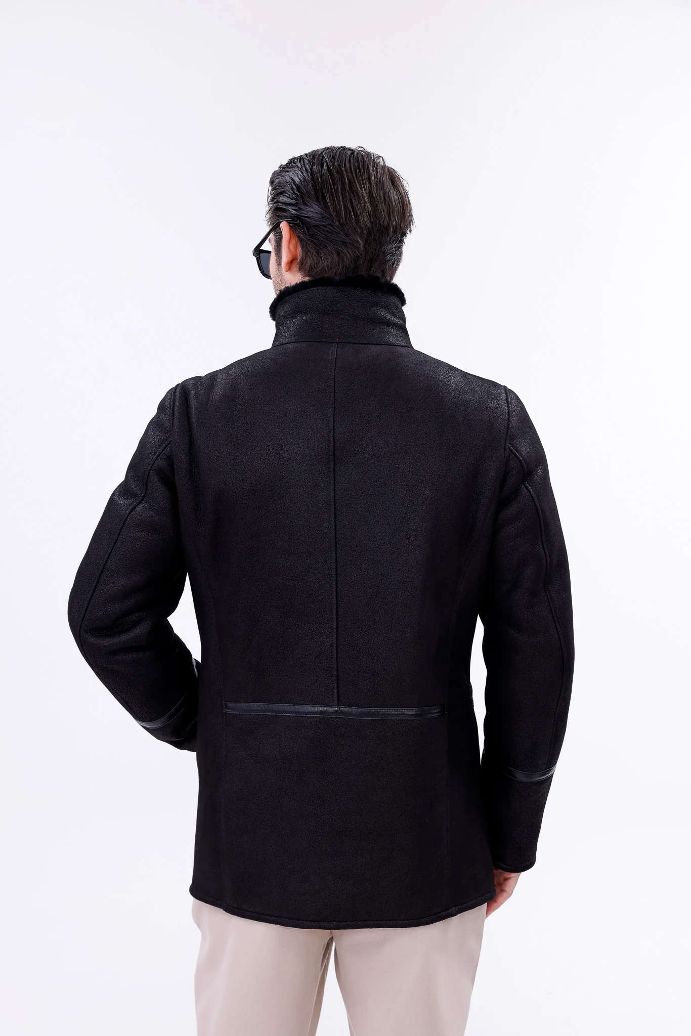 The Varese Black Shearling Men Jacket - Image 7