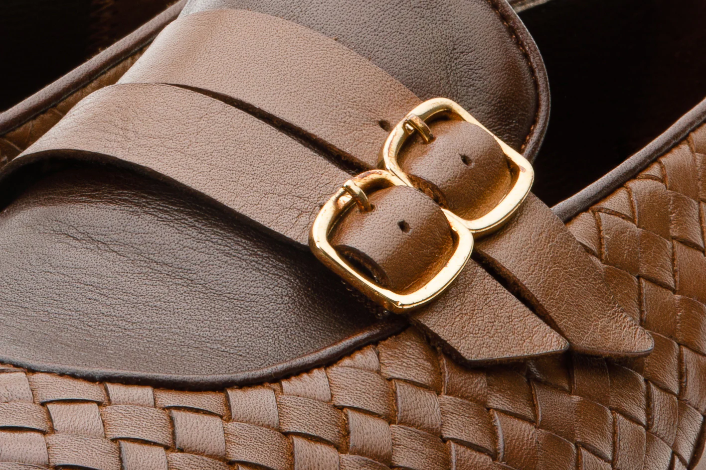 The Vatra Tan Woven Double Monk Strap Men Shoe - Image 4