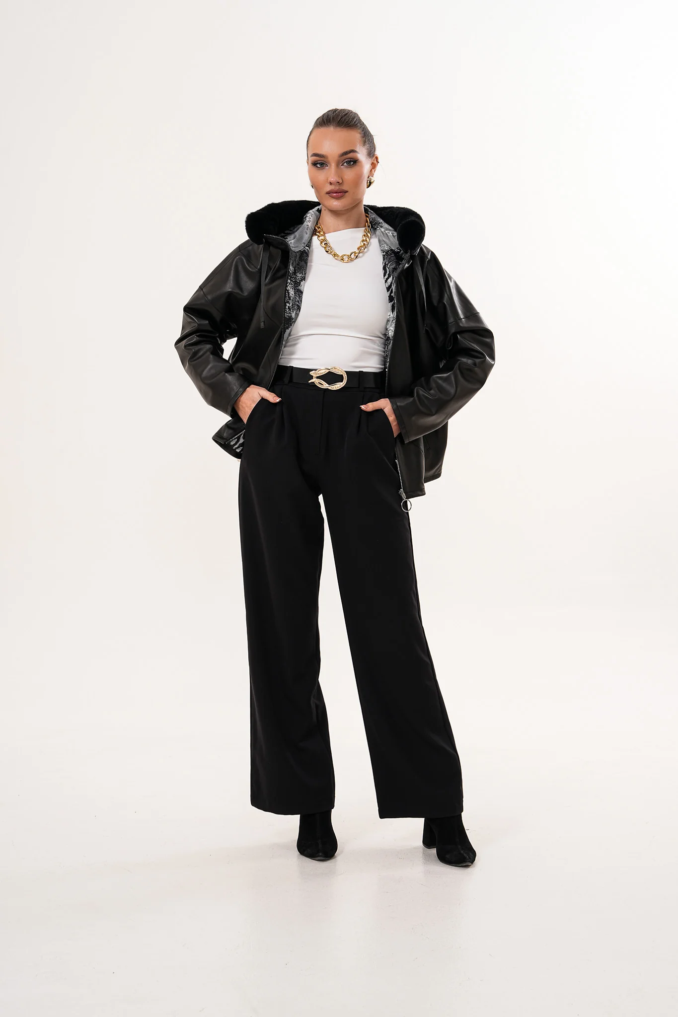The Velora Black Reversible Lambskin Women Leather Jacket - Image 10