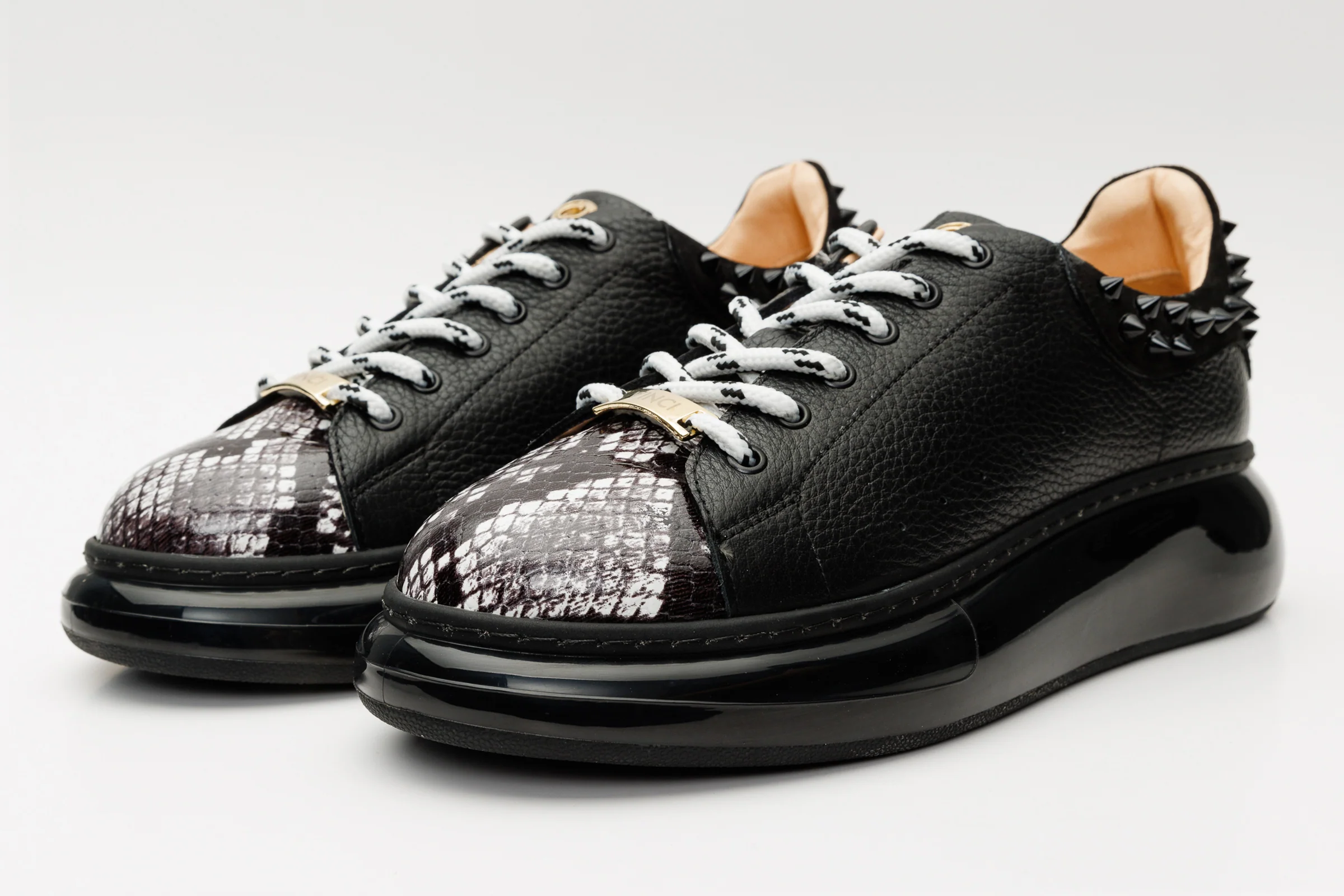 The Venezia Black Leather Women Sneaker - Image 2