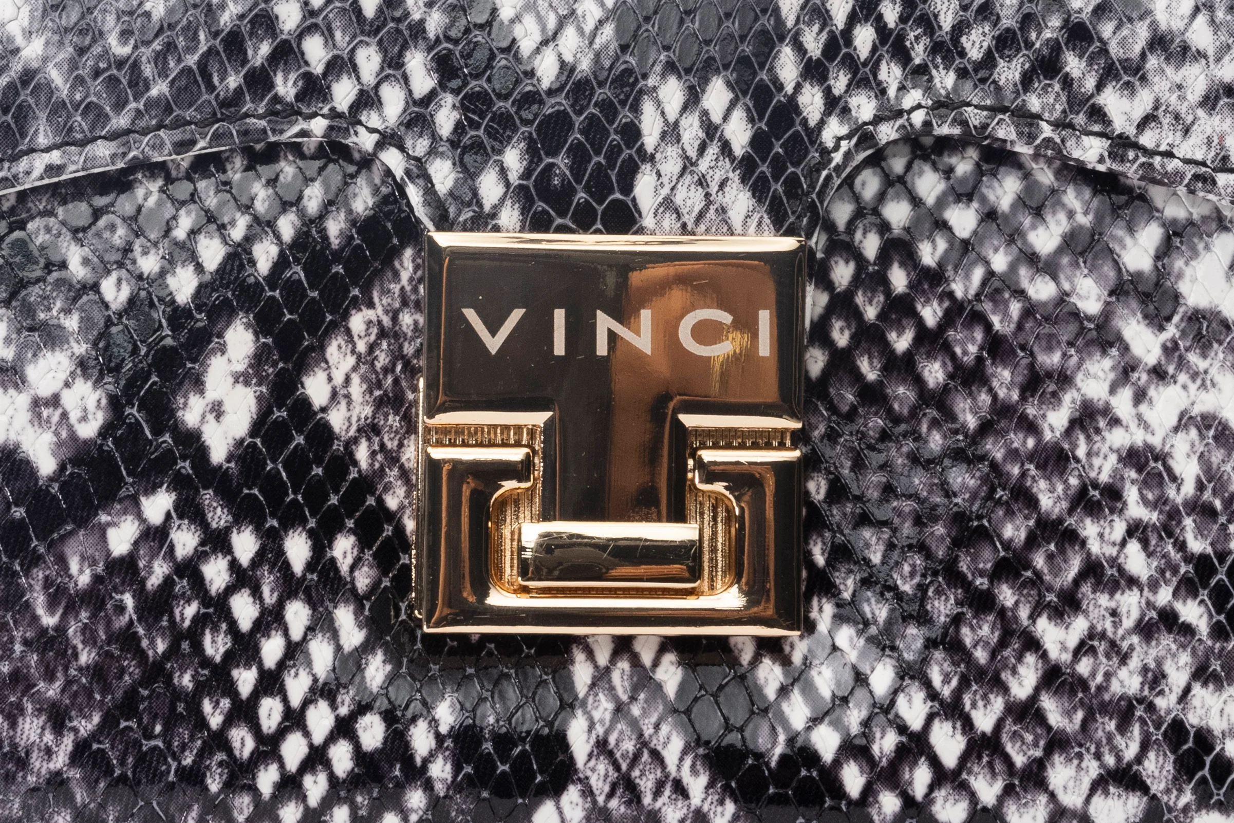 The Venezia Black & White Leather Handbag - Image 3