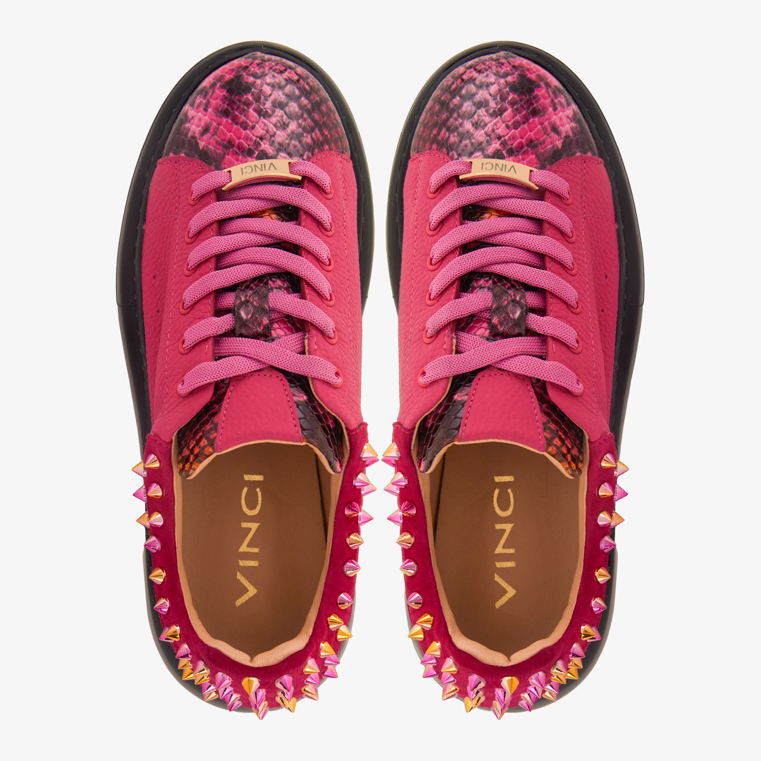 The Venezia Fuchsia Leather Women Sneaker - Image 3