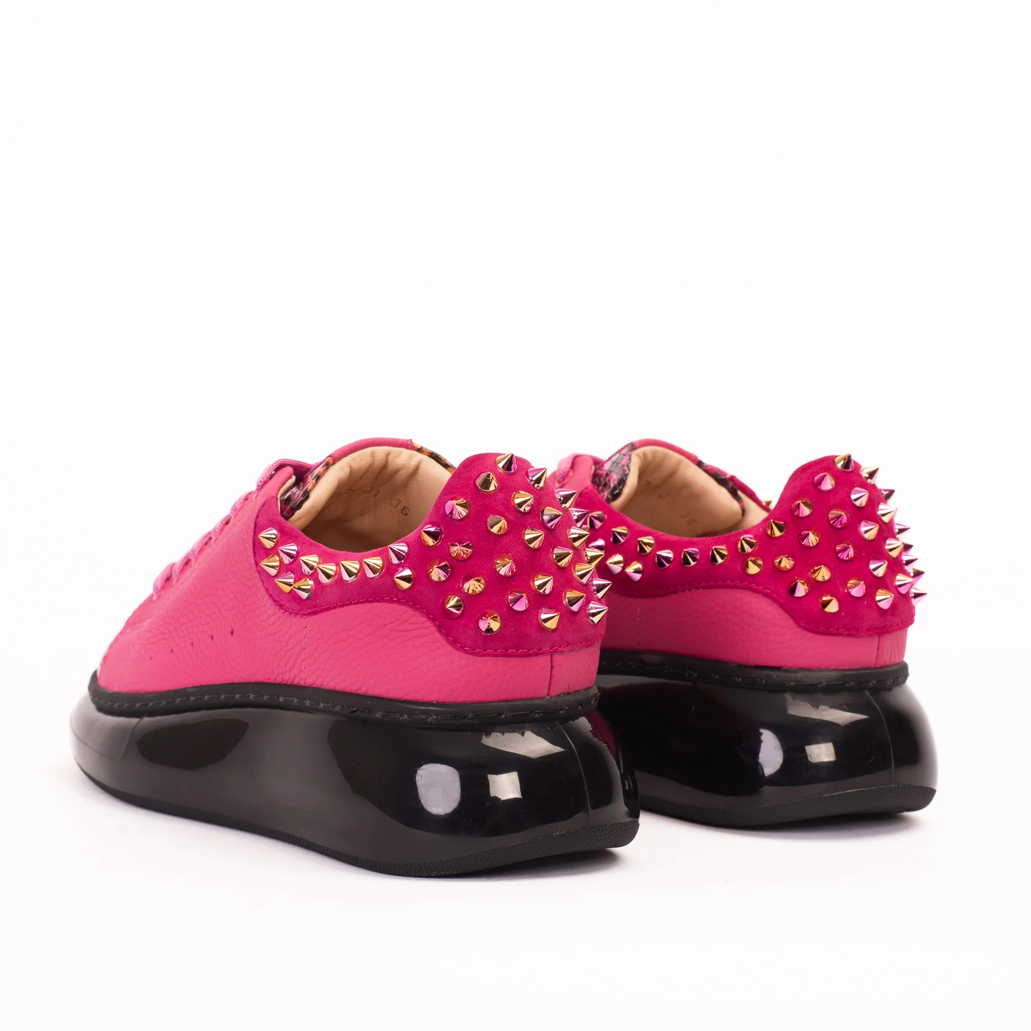 The Venezia Fuchsia Leather Women Sneaker - Image 7