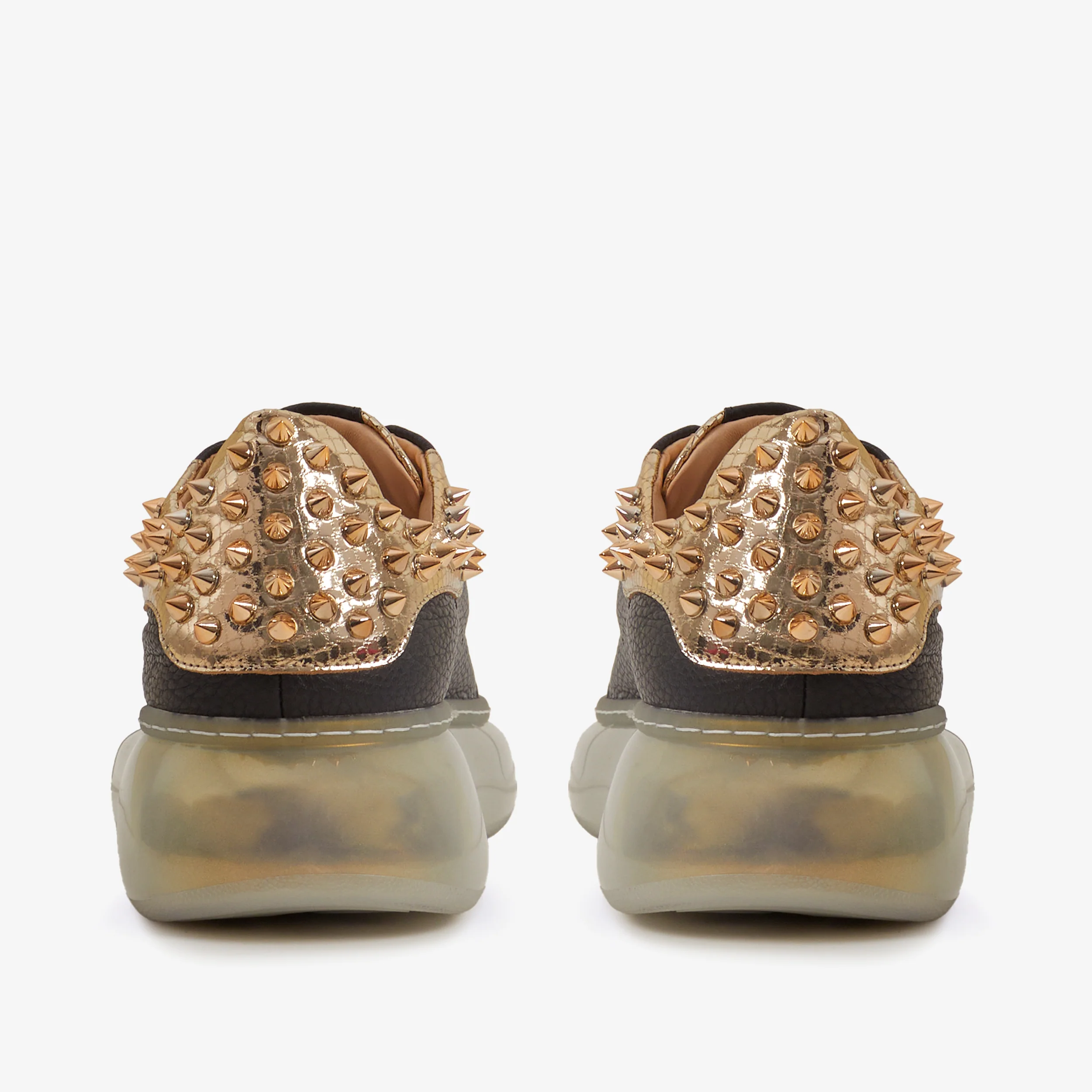 The Venezia Gold & Black Leather Women Sneaker - Image 4