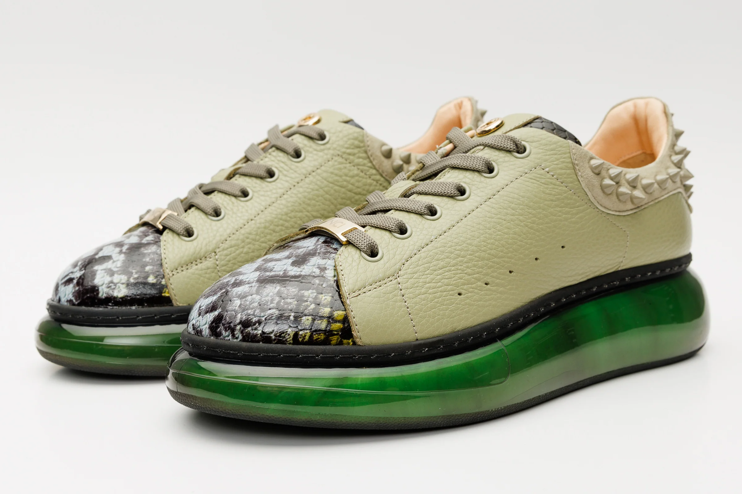 The Venezia Green Leather Women Sneaker - Image 2