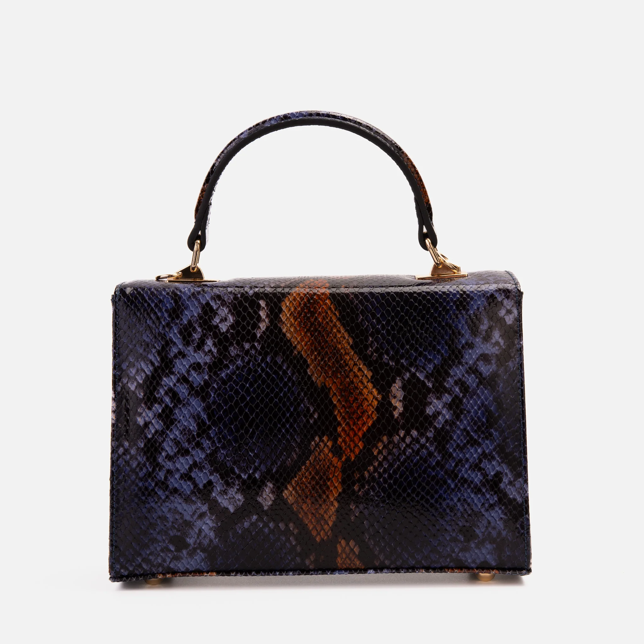 The Venezia Navy Blue Leather Snk Handbag - Image 5